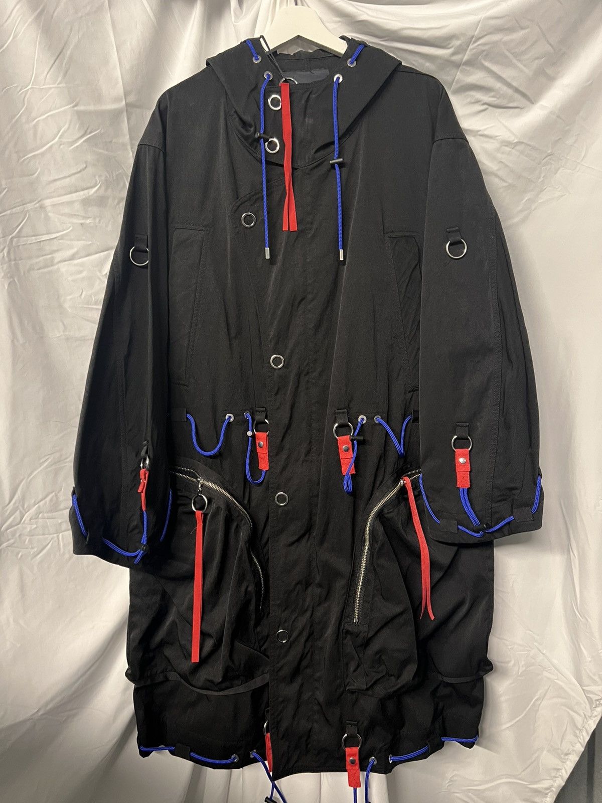 Japanese Brand Almost Black Contrast Drawcord Jacket Size US S / EU 44-46 / 1 - 1 Thumbnail