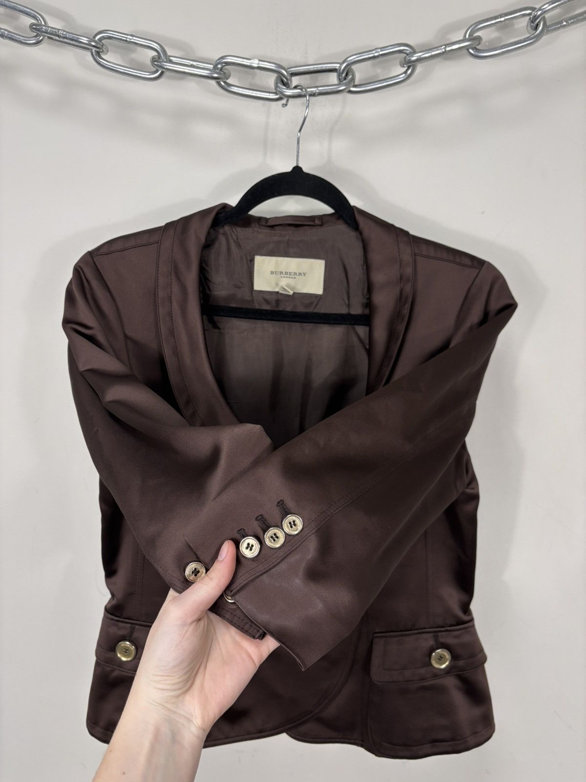 Burberry Burberry London Women’s Brown Double Breasted Blazer Jacket Size L / US 10 / IT 46 - 9 Thumbnail
