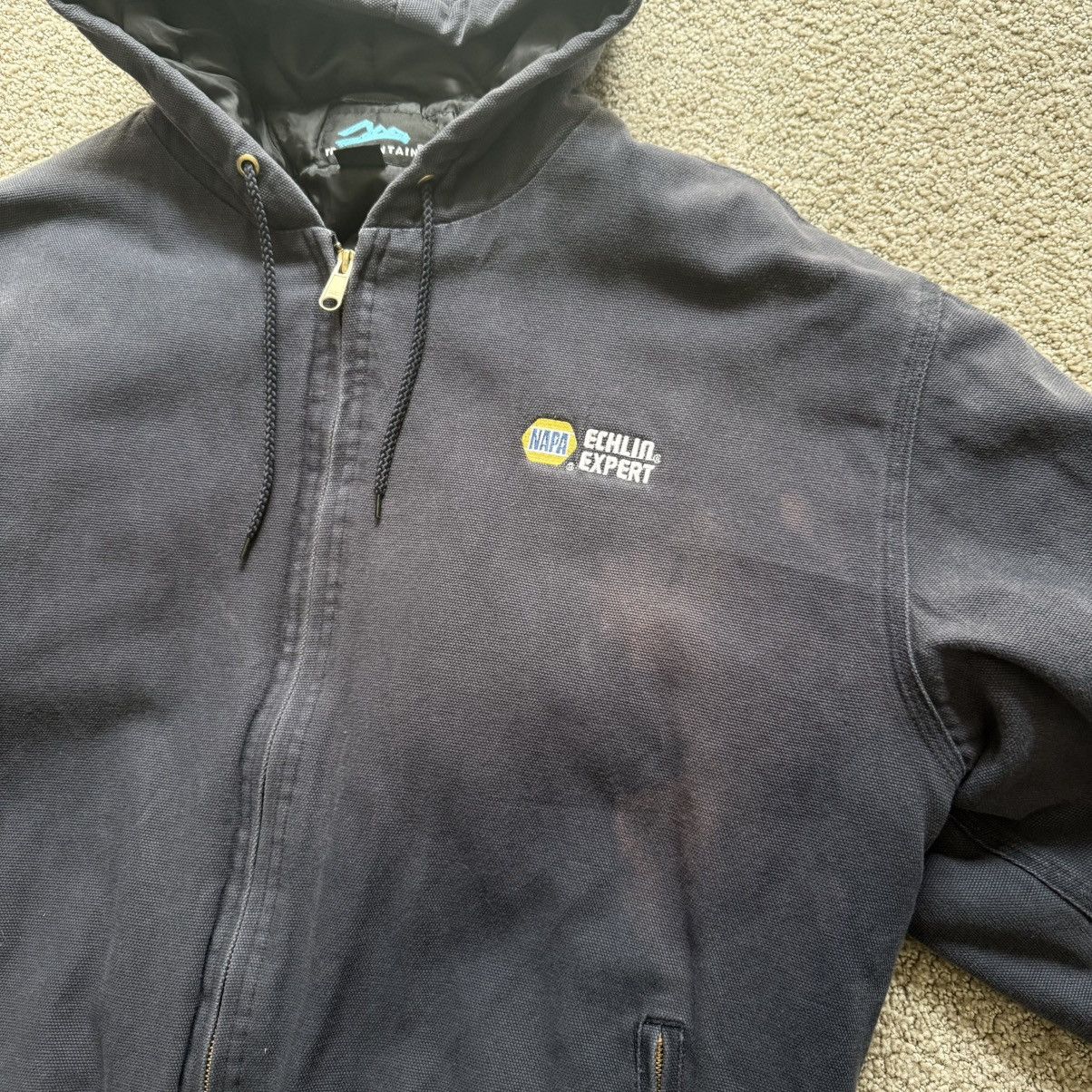 Vintage Tri Mountain Hooded Work Jacket (Navy) Size US XL / EU 56 / 4 - 3 Thumbnail