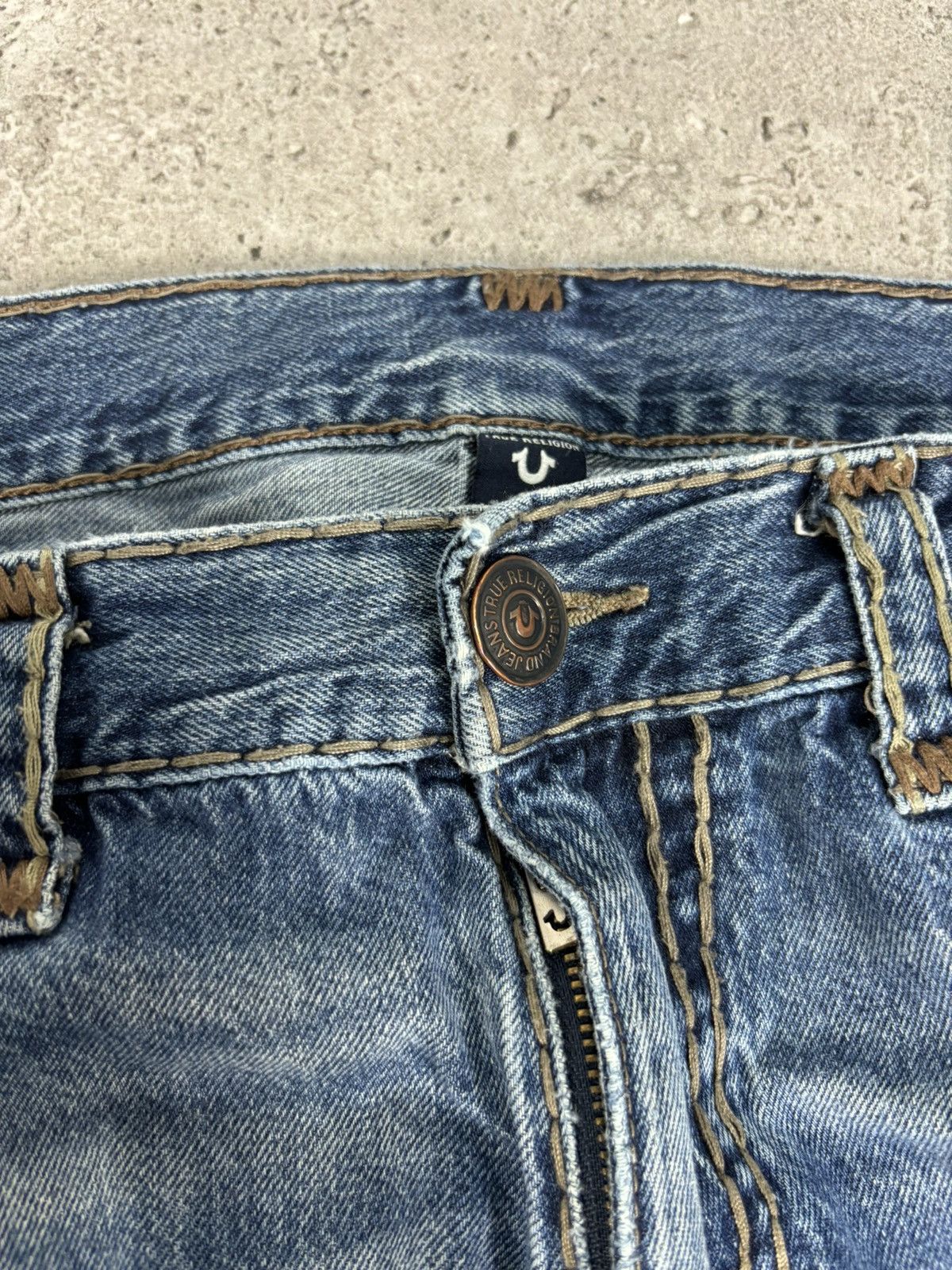 Japanese Brand × True Religion 2000s Japanese Faded Denim Pants True Religion Y2K Trendy Size US 36 / EU 52 - 10 Thumbnail