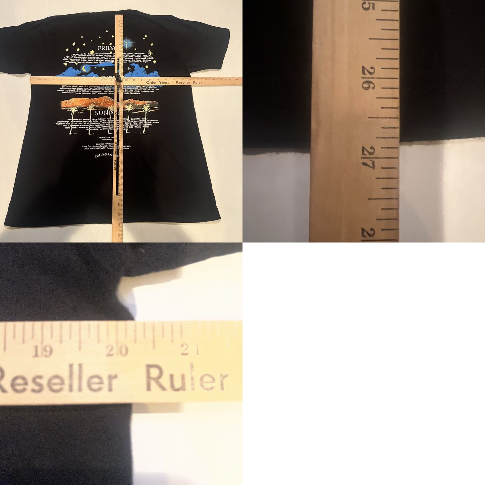 Vintage VINTAGE Coachella Shirt Unisex Adults Regular Black Cotton Graphic Print 2020-2029 90s Music Logo Tee Mens Womens L Size US L / EU 52-54 / 3 - 9 Thumbnail