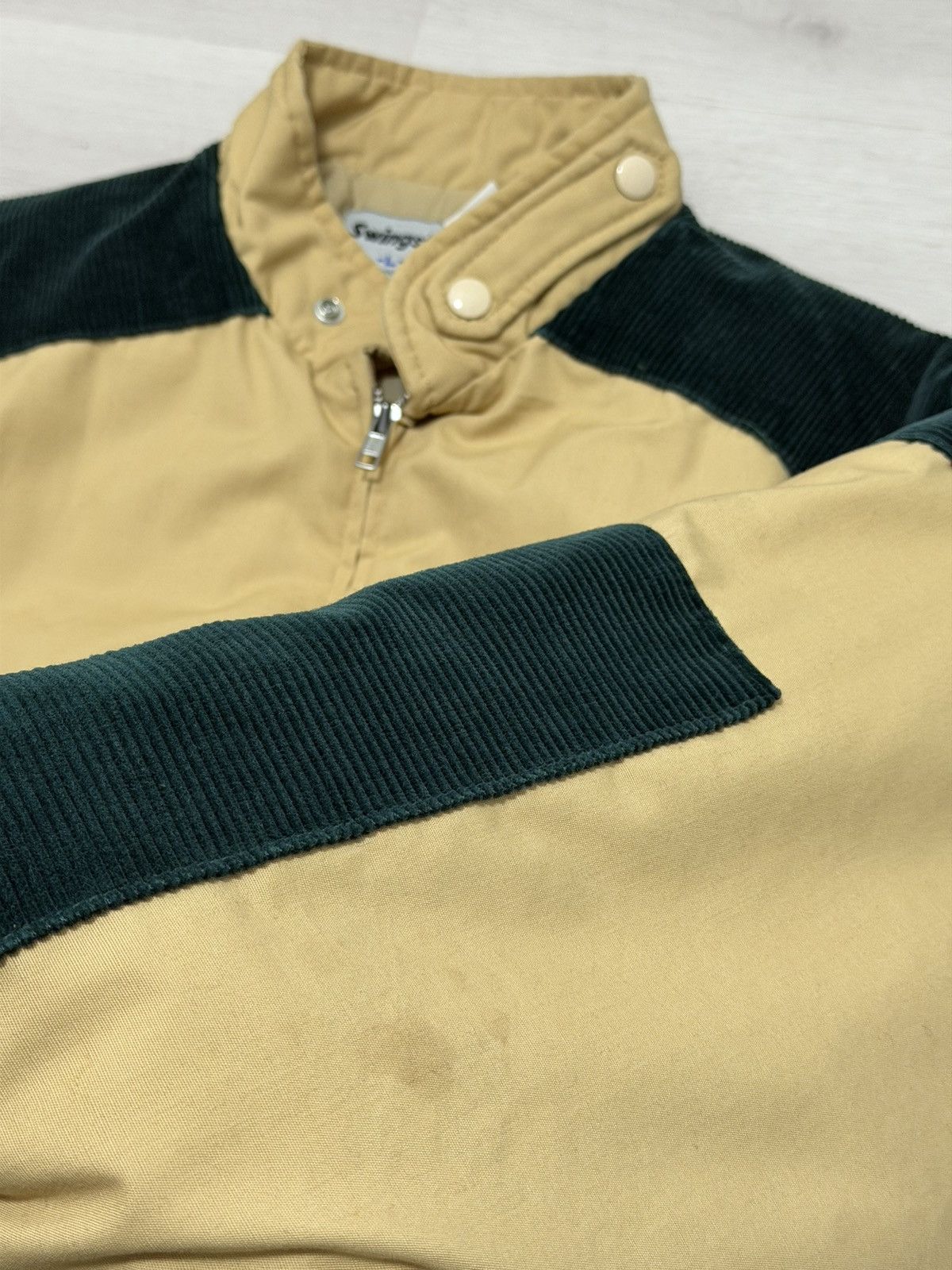 Swingster Vtg 80s Swingster Quilted Lined Tan & Green Corduroy USA L Size US L / EU 52-54 / 3 - 3 Thumbnail