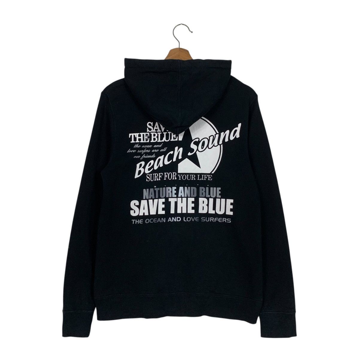 Japanese Brand BEACH SOUND Save The Blue Zipper Hoodies #3642-C166 Size M / US 6-8 / IT 42-44 - 1 Thumbnail