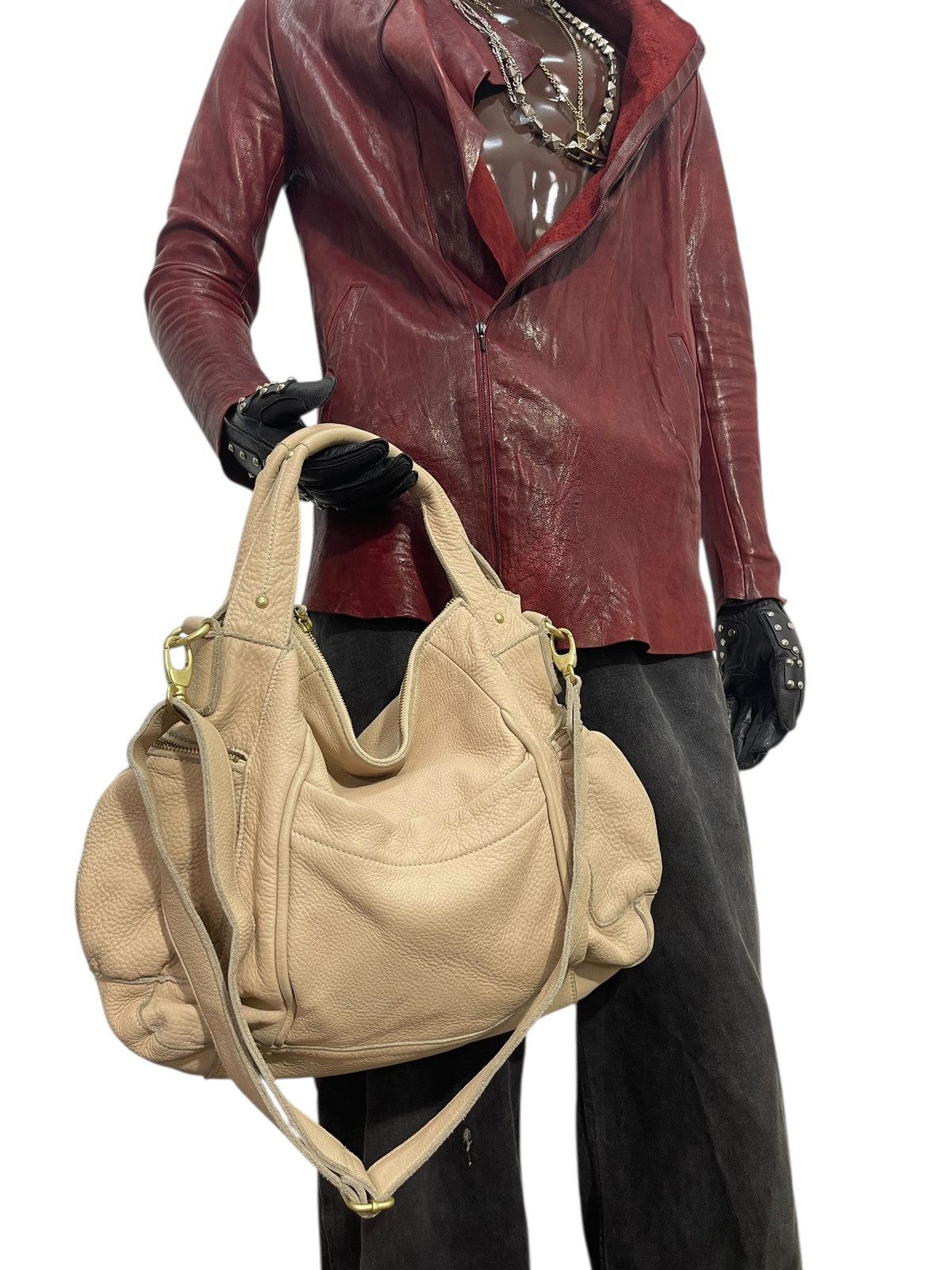 Genuine Leather Full Leather Beaure Japan Tote Shoulder Bag 2🟩2 Size ONE SIZE - 4 Thumbnail