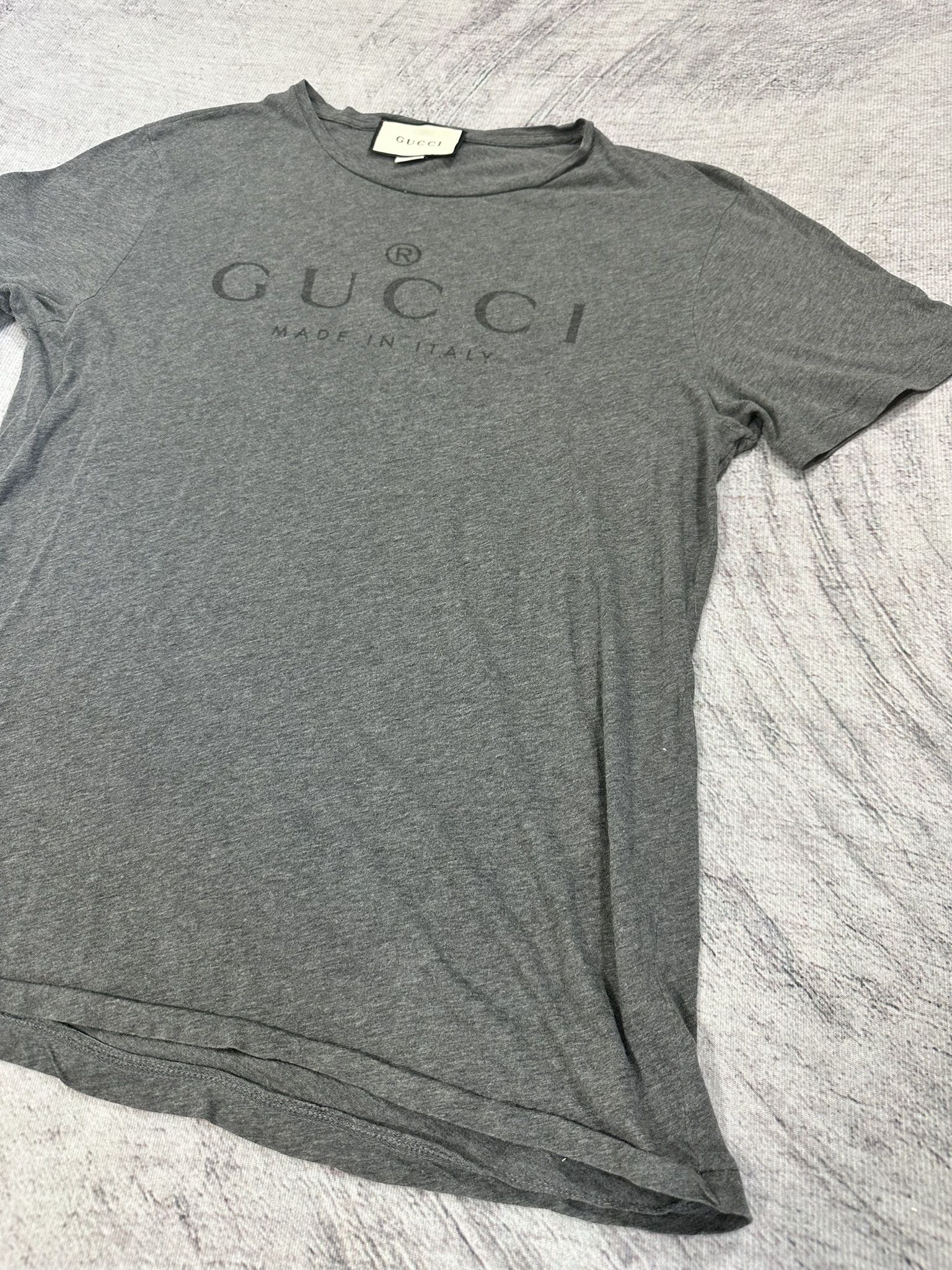 Gucci Gucci T-Shirt Vintage Made in Italy Logo Print Classic Gray Size S / US 4 / IT 40 - 3 Thumbnail