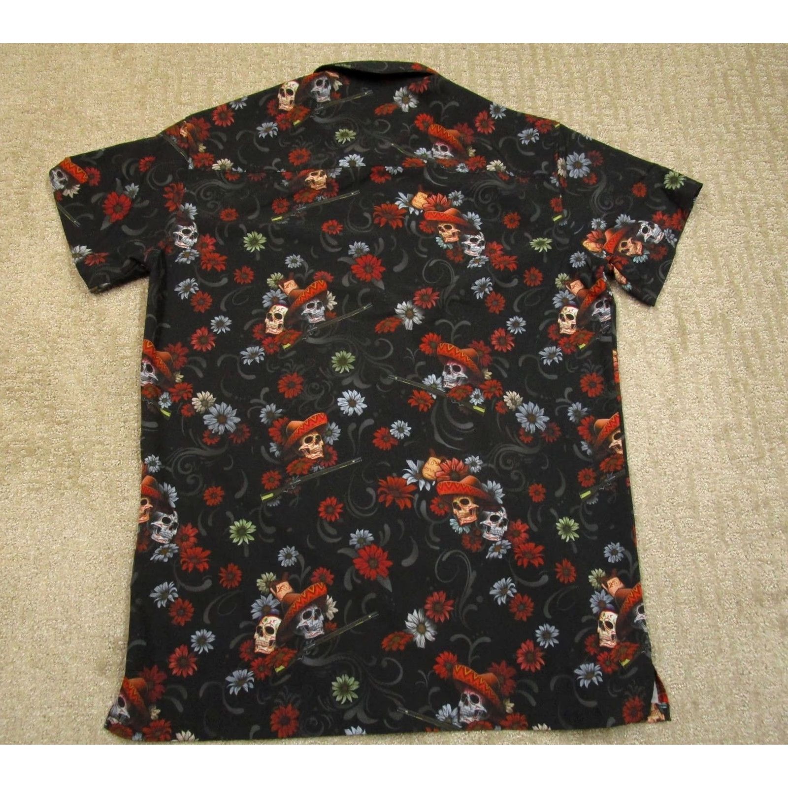Etro Retro Rifle Shirt Men L Black Floral Skull Five De Mayo AOP Short Sleeve Button-Up Modern Knit QL Size US L / EU 52-54 / 3 - 3 Thumbnail