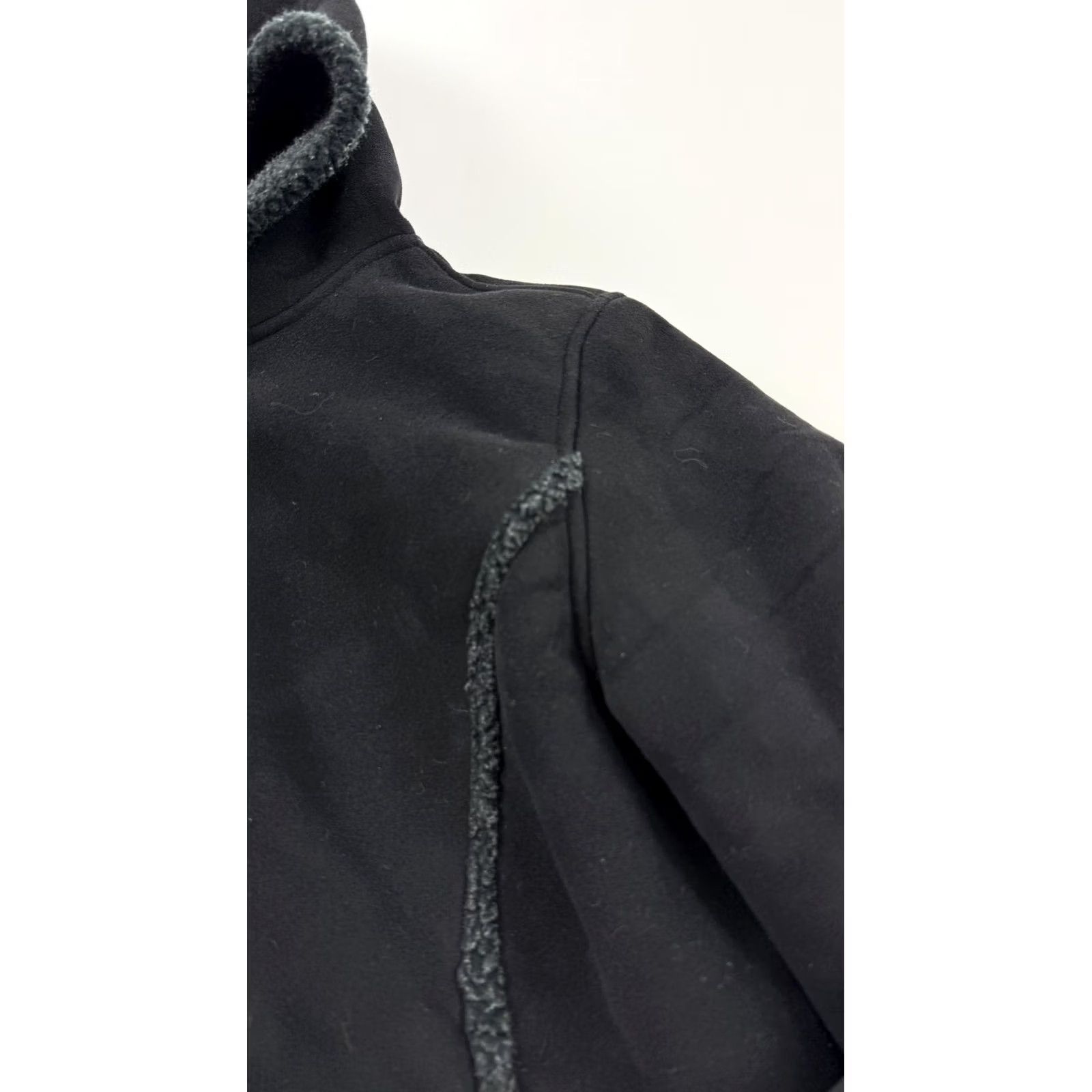 Vintage L.L.Bean Jacket Womens Medium Black Hooded Sherpa Lined Full Zip Fleece Warm Size M / US 6-8 / IT 42-44 - 5 Thumbnail