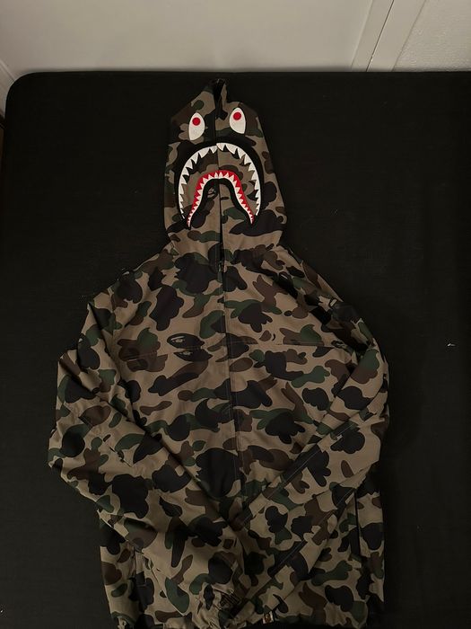 Bape 1st Camo Shark Hoodie Jacket   Grailed