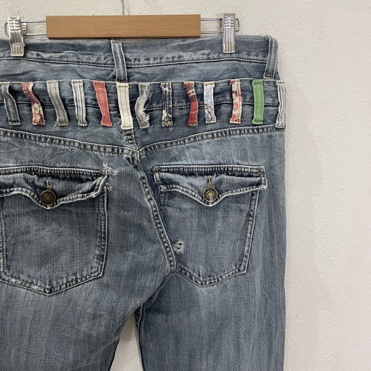 20471120 Vintage Japanese Designer Double Waist Denim Size US 33 - 7 Thumbnail