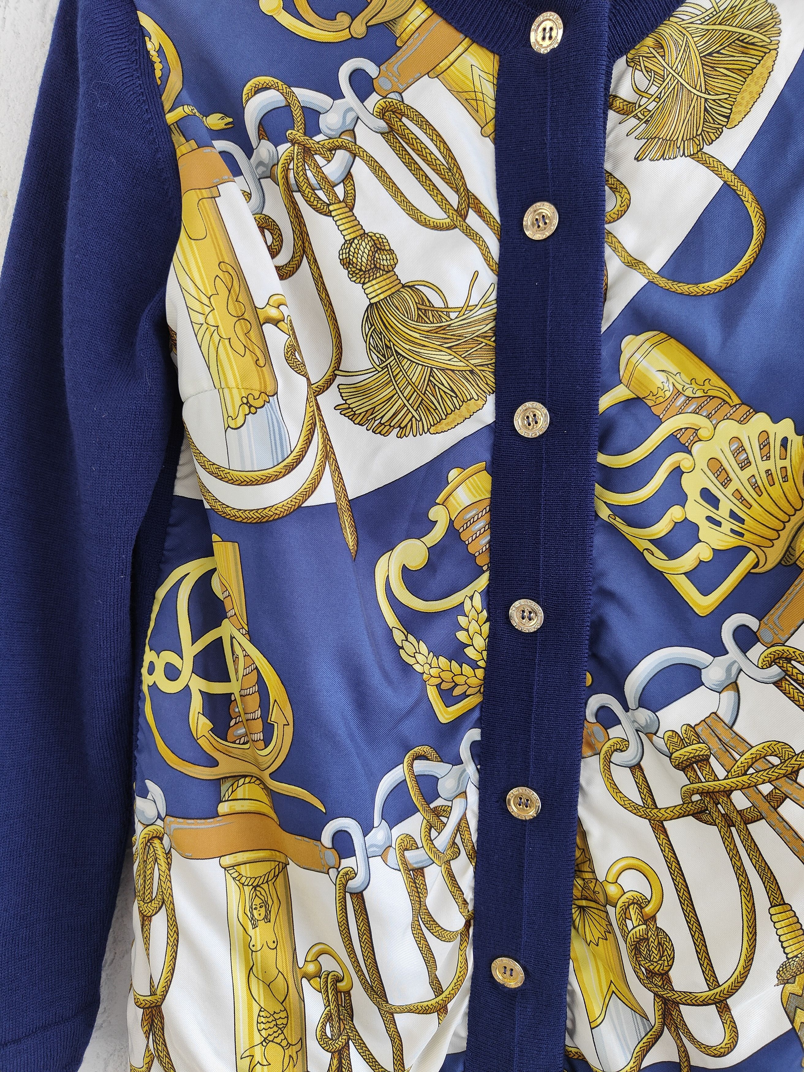 Hermes Hermes Paris Vintage Silk Cardigan Cliquetis Size S / US 4 / IT 40 - 6 Thumbnail