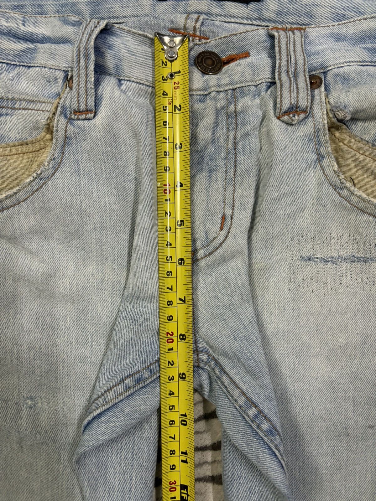 If Six Was Nine Vintage Japanese Brand Mud Wash Flare Fray Leg Grunge Jeans Size US 32 / EU 48 - 20 Thumbnail