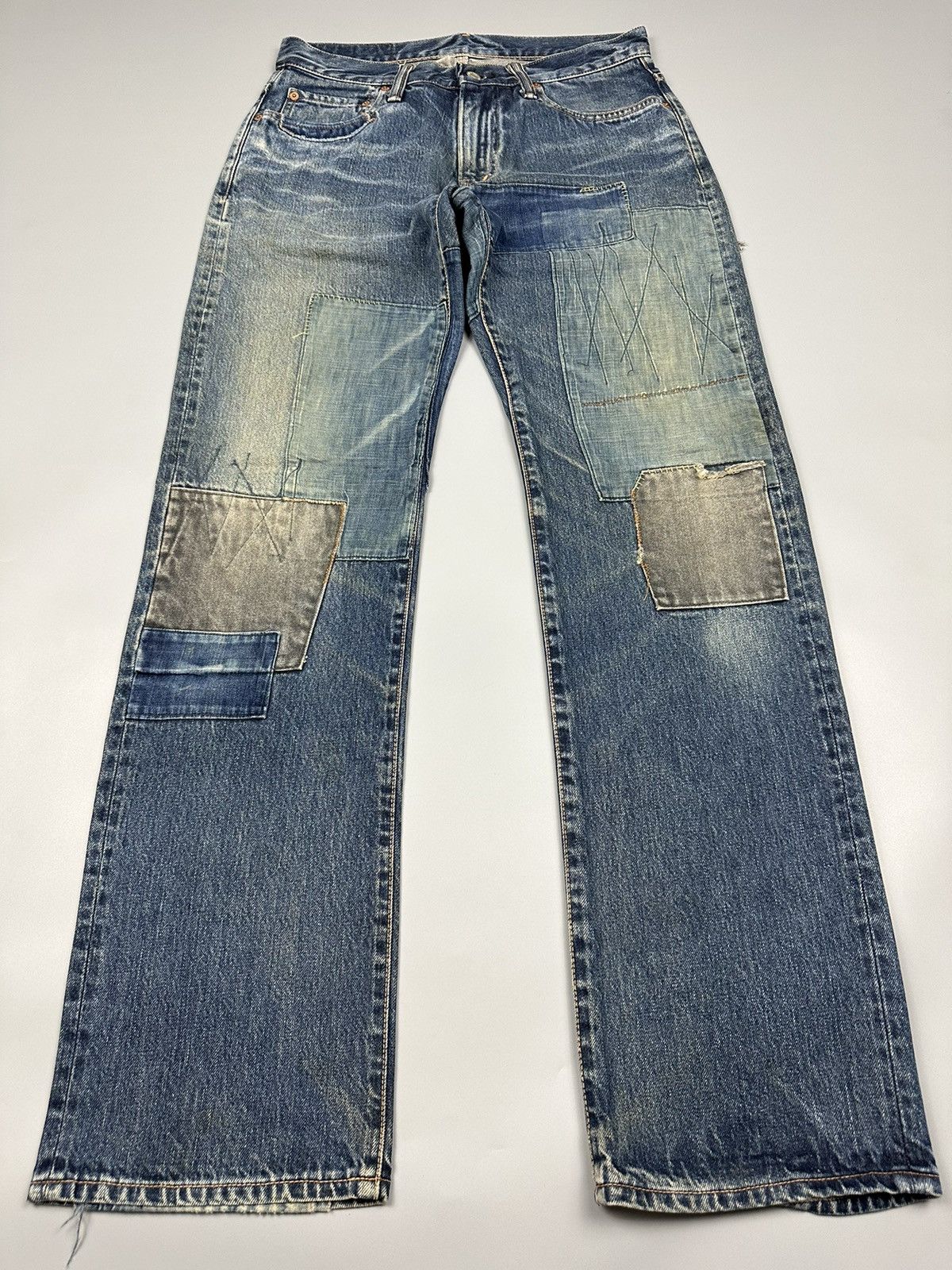 Blue Blue Japan Vintage Blue Blue Japan Boro Shashiko Denim Size US 32 / EU 48 - 3 Thumbnail