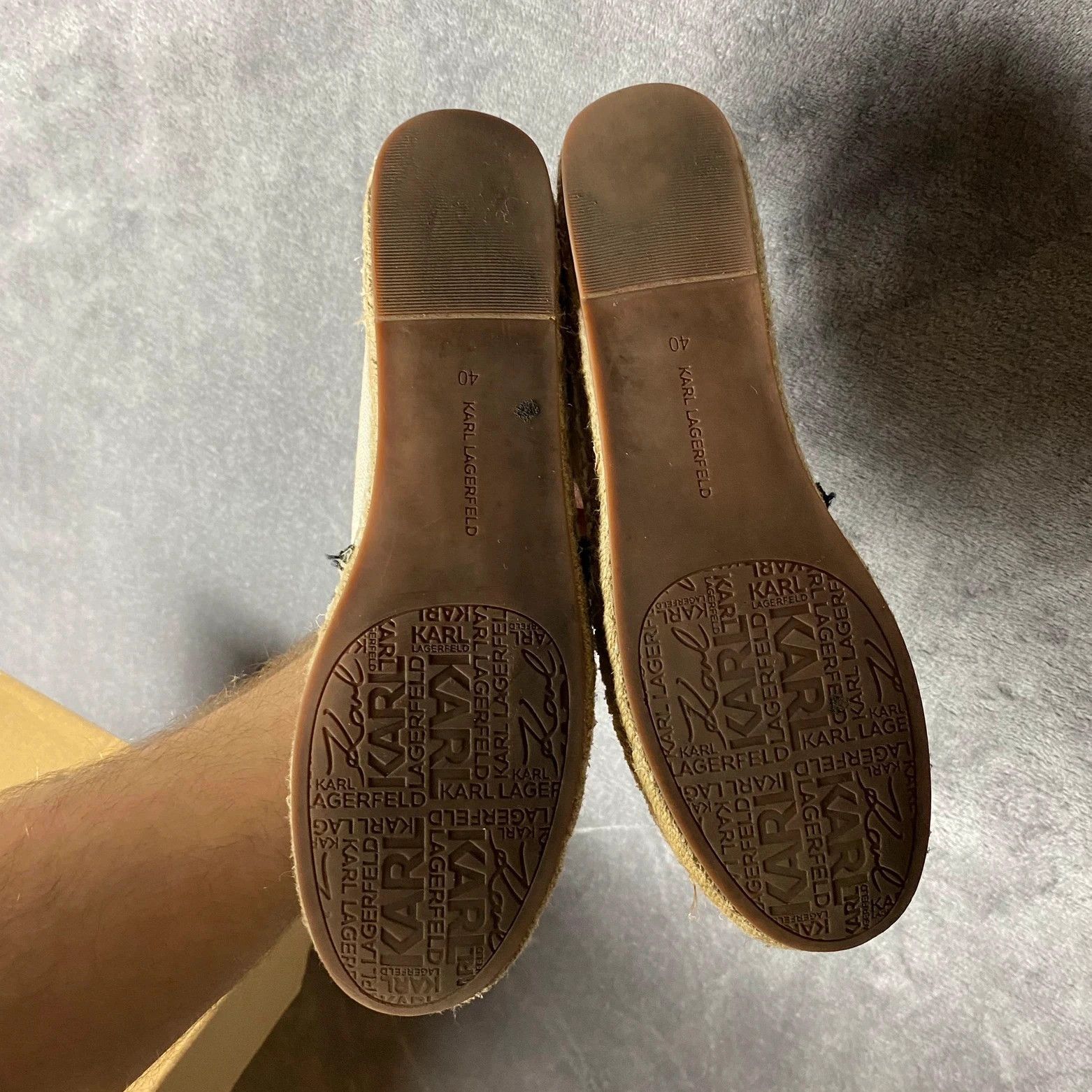 Designer × Karl Lagerfeld Karl Lagerfeld Kamini Karl Ikonic slip on cream espadriles Size US 10 / IT 40 - 10 Thumbnail