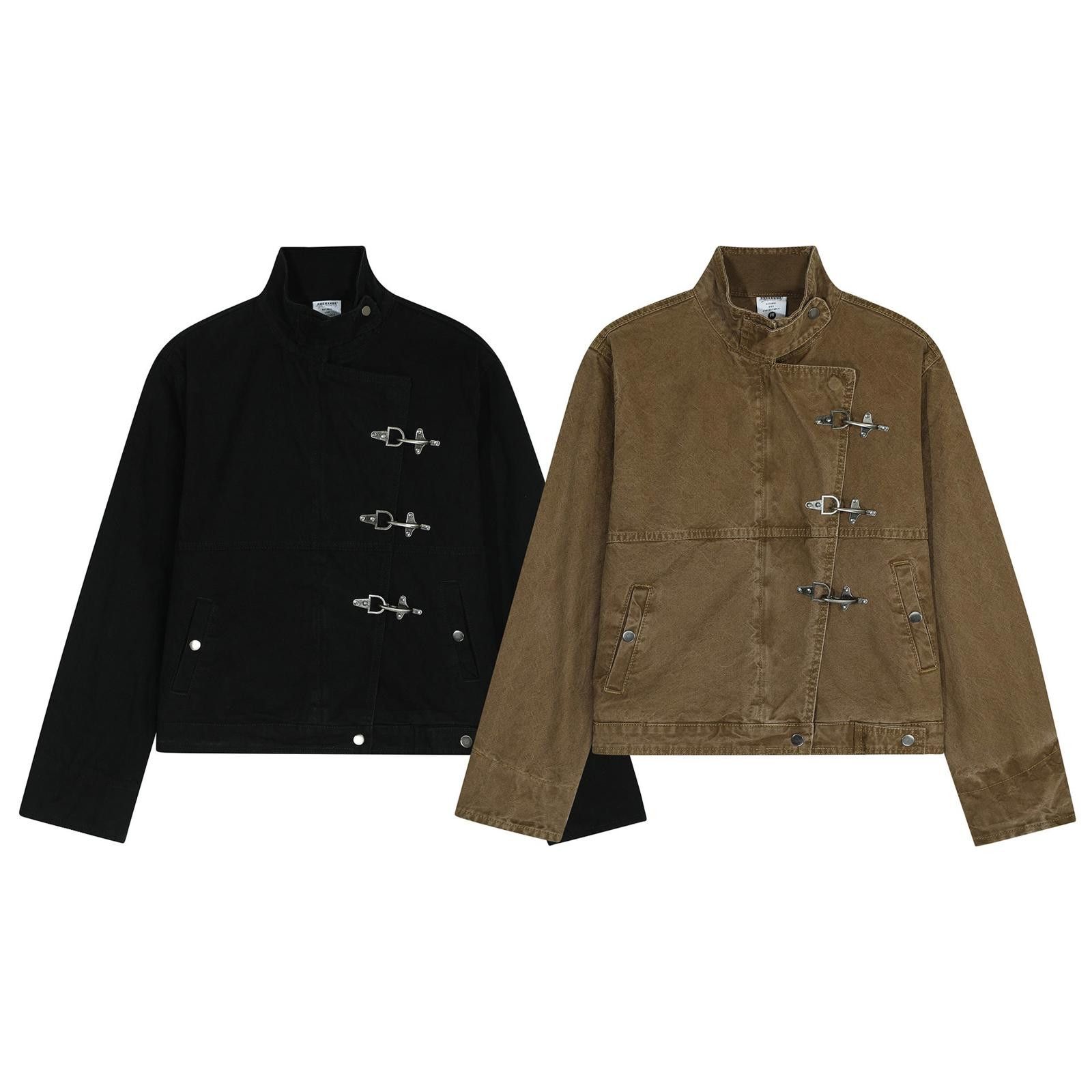Japanese Brand Brown Utility Jacket with Fireman Clasp Closure Size US M / EU 48-50 / 2 - 4 Thumbnail