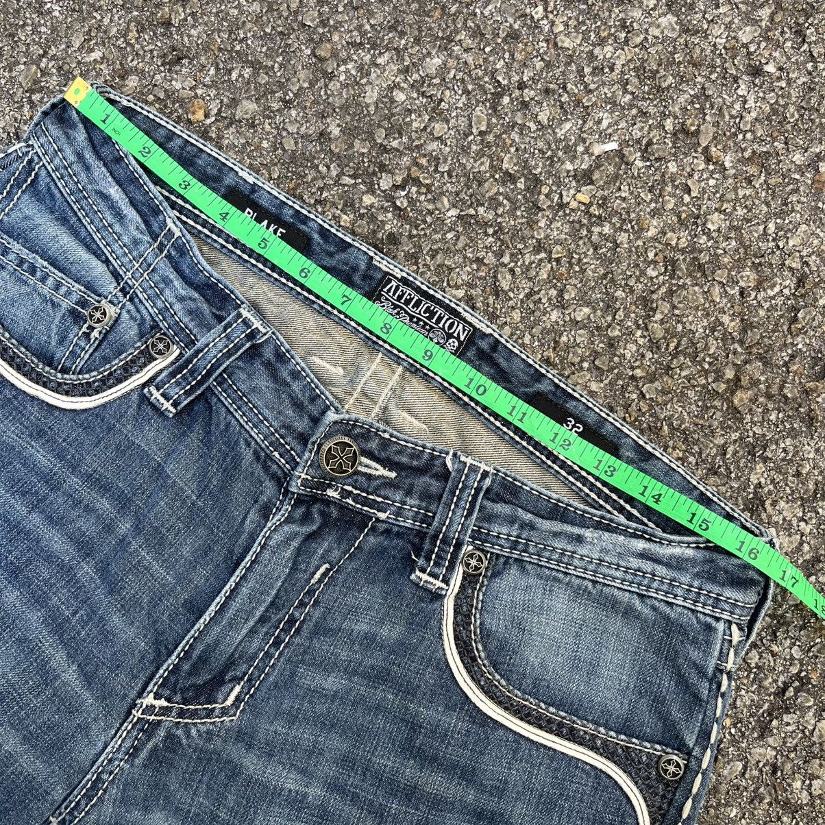 Affliction Vintage Y2K Affliction Jeans Blake Tribal Cross Skulls Size US 32 / EU 48 - 7 Thumbnail