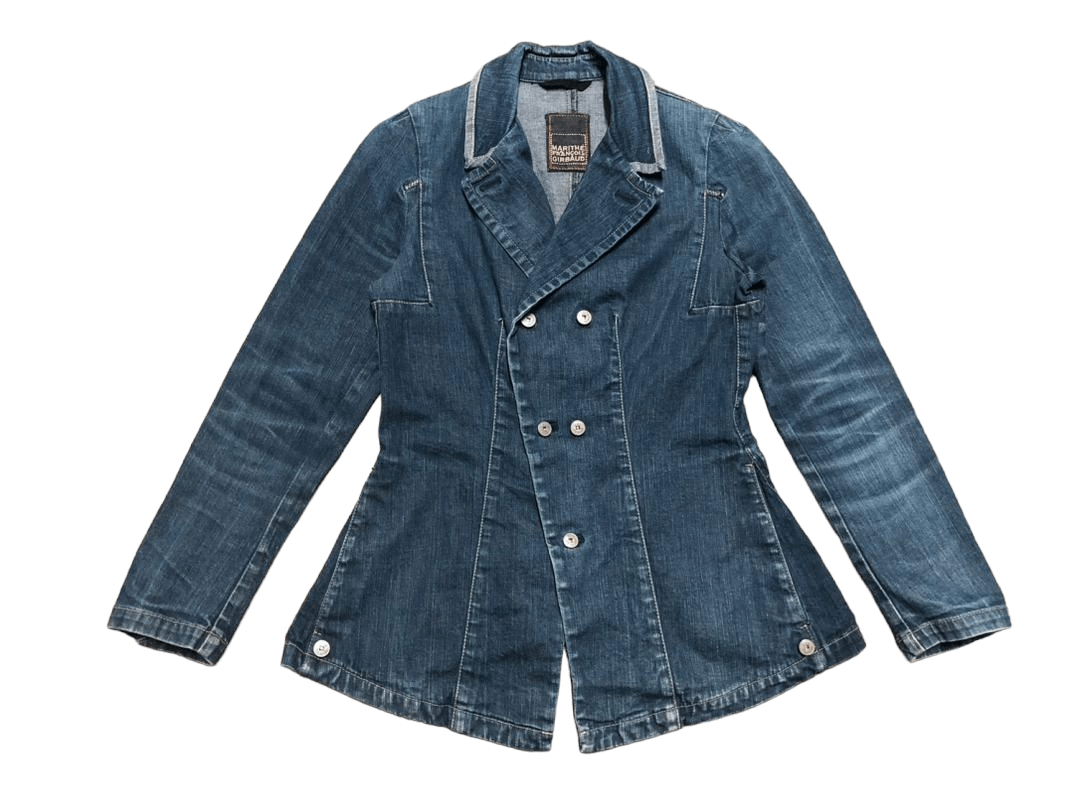 Marithe Francois Girbaud Denim Double Breasted Coat Jacket