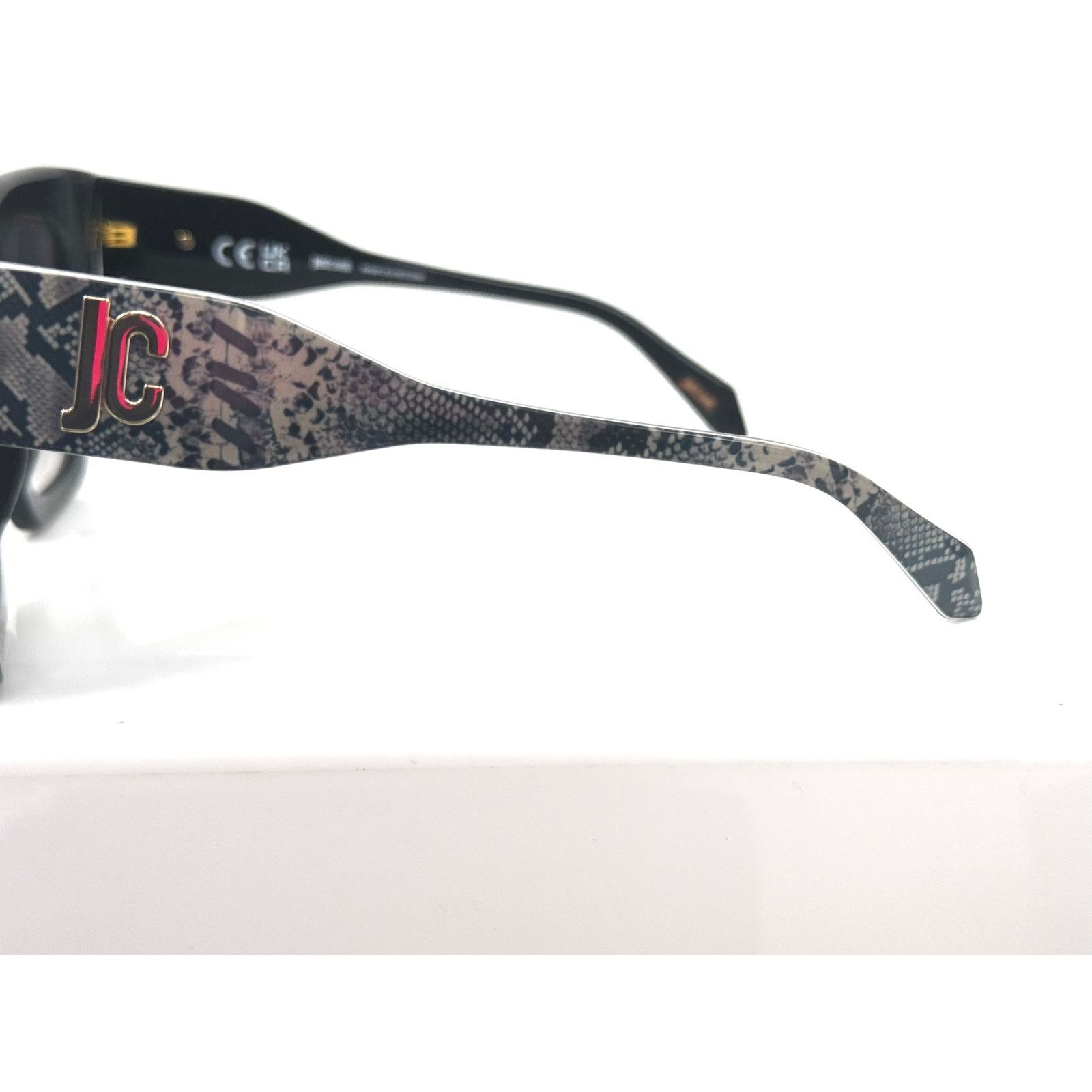 Just Cavalli Just Cavalli Logo Plaque Reptile Arm Oversized Sunglasses Size ONE SIZE - 7 Thumbnail