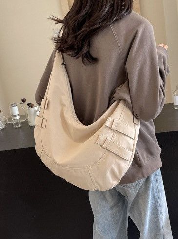Japanese Brand Huskycat Korean canvas croissant bag Size ONE SIZE - 2 Thumbnail
