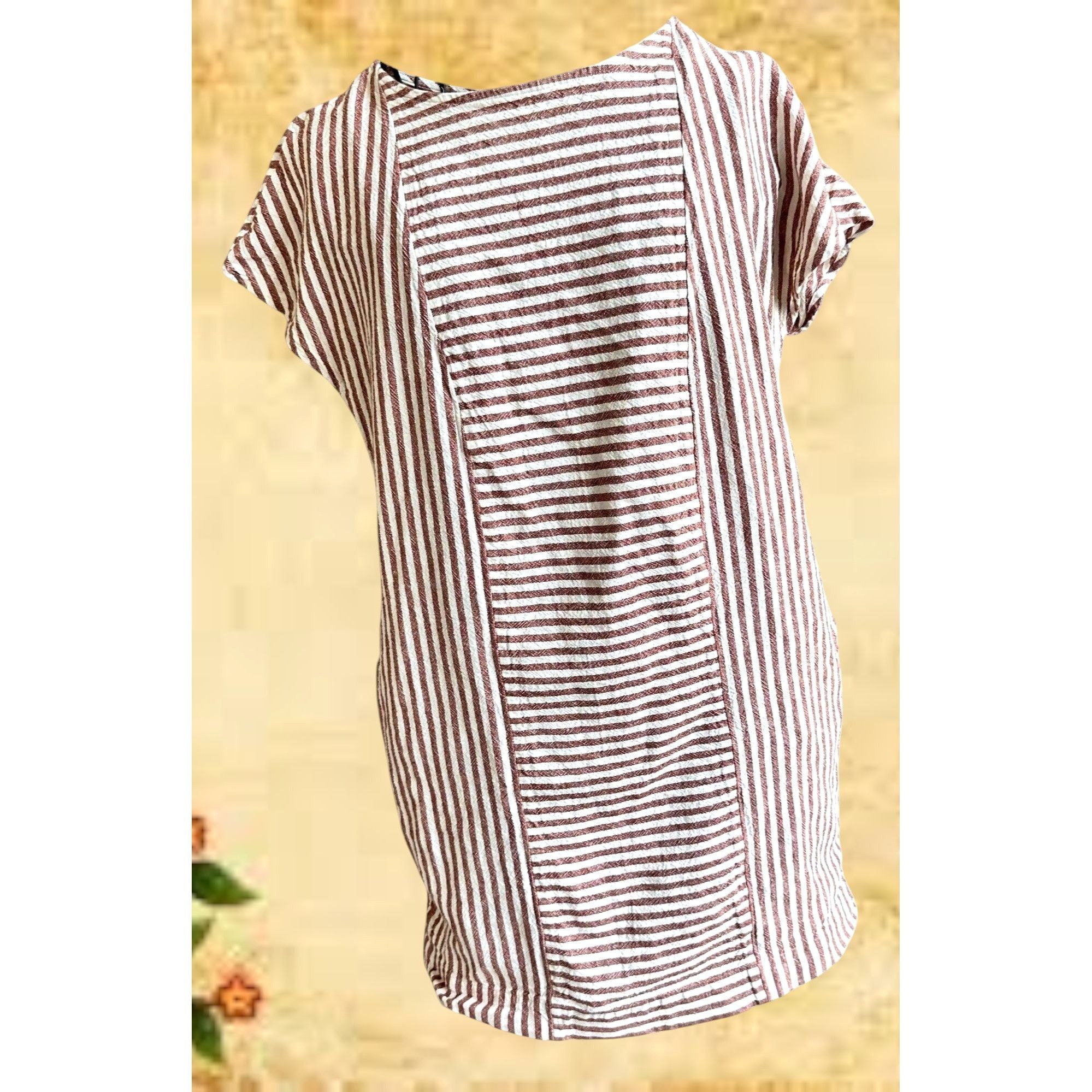Madewell Madewell Striped Button Back Dress XS Extra Small Linen Blen Size XS / US 0-2 / IT 36-38 - 4 Thumbnail