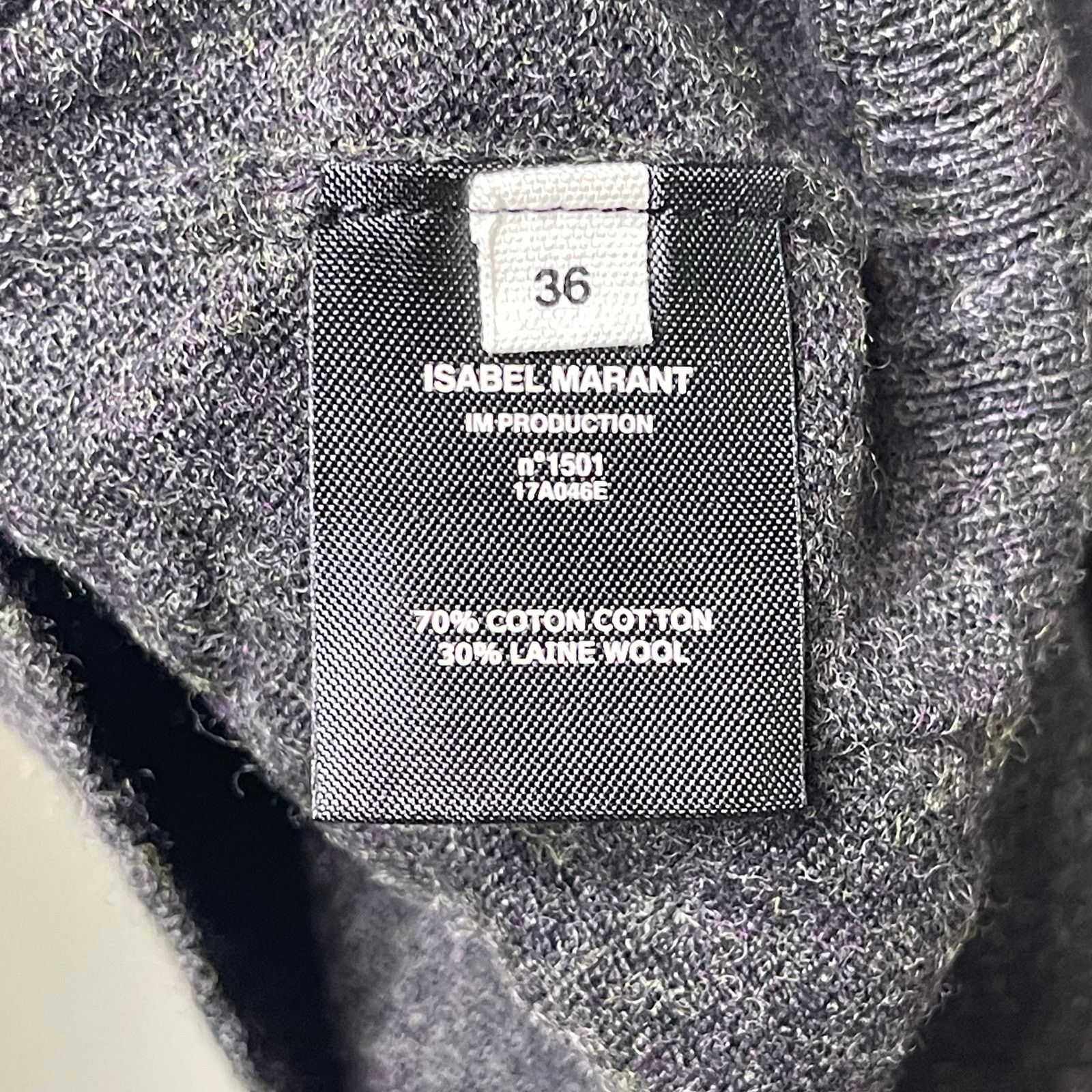 Isabel Marant Isabel Marat Etolie grey cotton wool basic pullover knit top Size S / US 4 / IT 40 - 5 Thumbnail