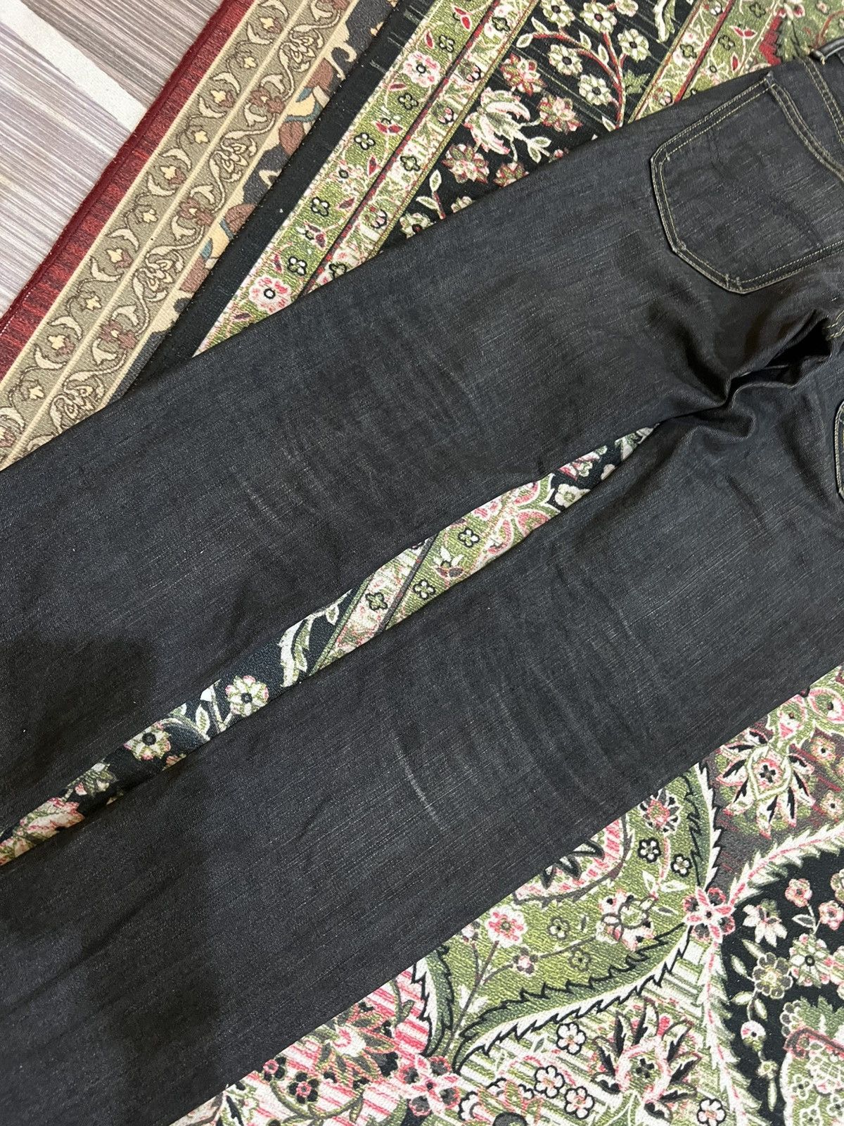 Japanese Brand Vintage 90’s style Lee Rider Super Black Distress Jeans Size US 33 - 9 Thumbnail