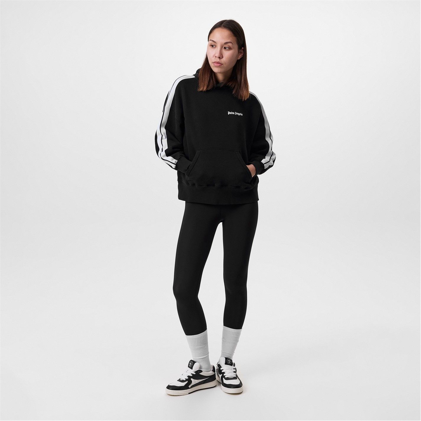 Palm Angels o1g2r1mq0325 Track Hoodie in Black & White Size S / US 4 / IT 40 - 5 Thumbnail
