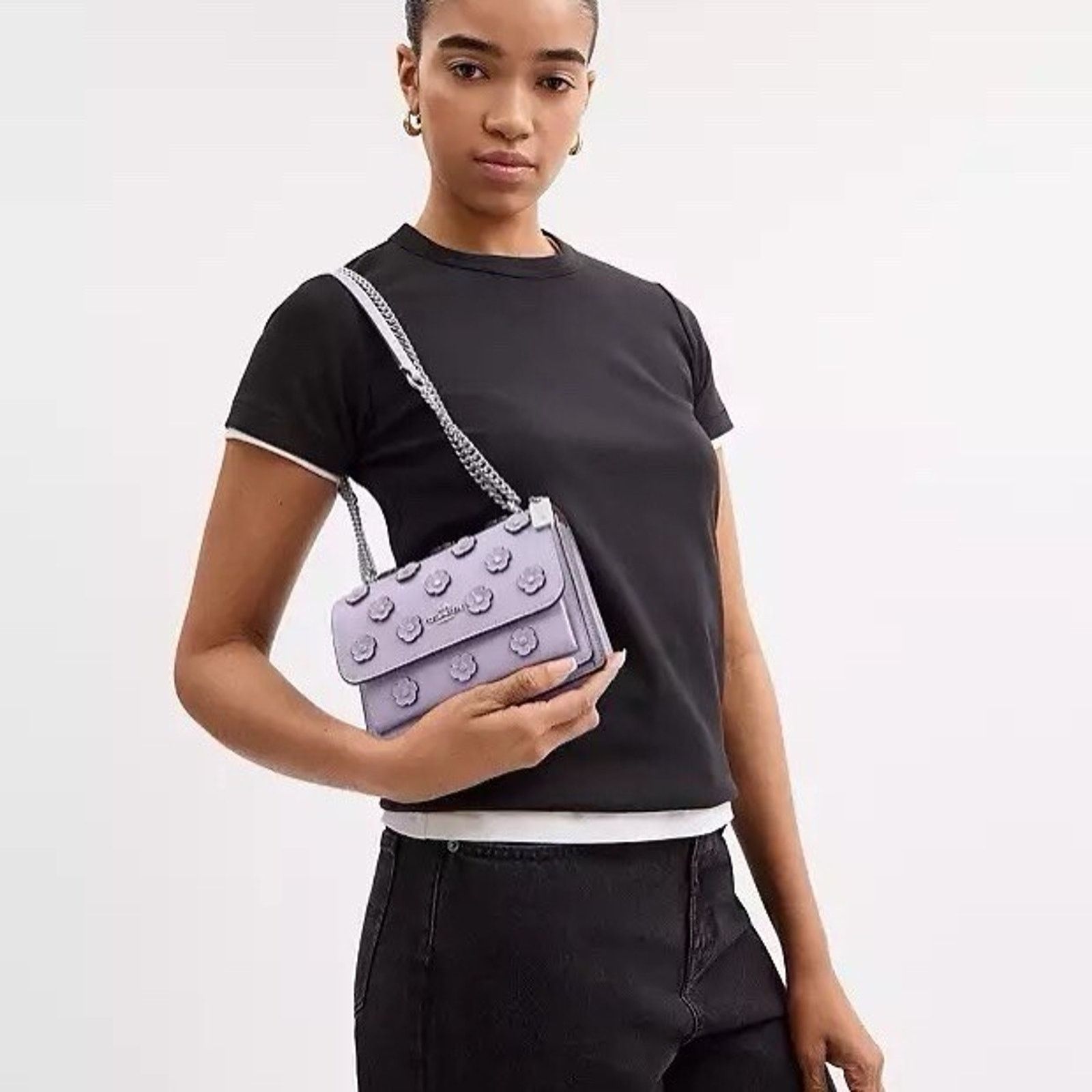 Coach NWT Coach Mini Klare Crossbody Bag Floral CAK00 Silver/Lilac Size ONE SIZE - 7 Thumbnail