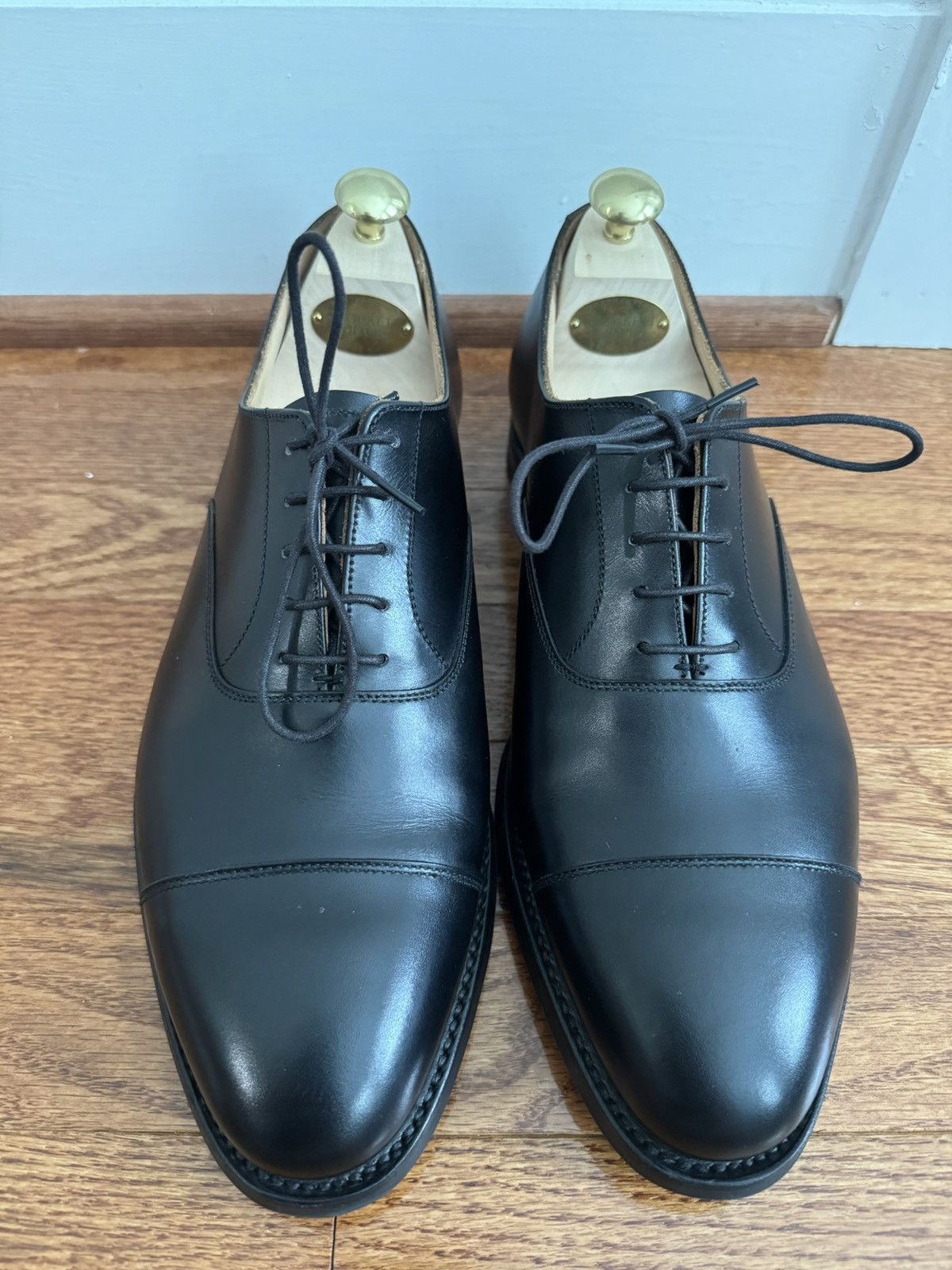 Crockett & Jones Newgate Black Calf Leather Straight Tip Oxford US 11.5B Crockett & Jones × Leather Crockett & Jones Cheam Patent  main image 4