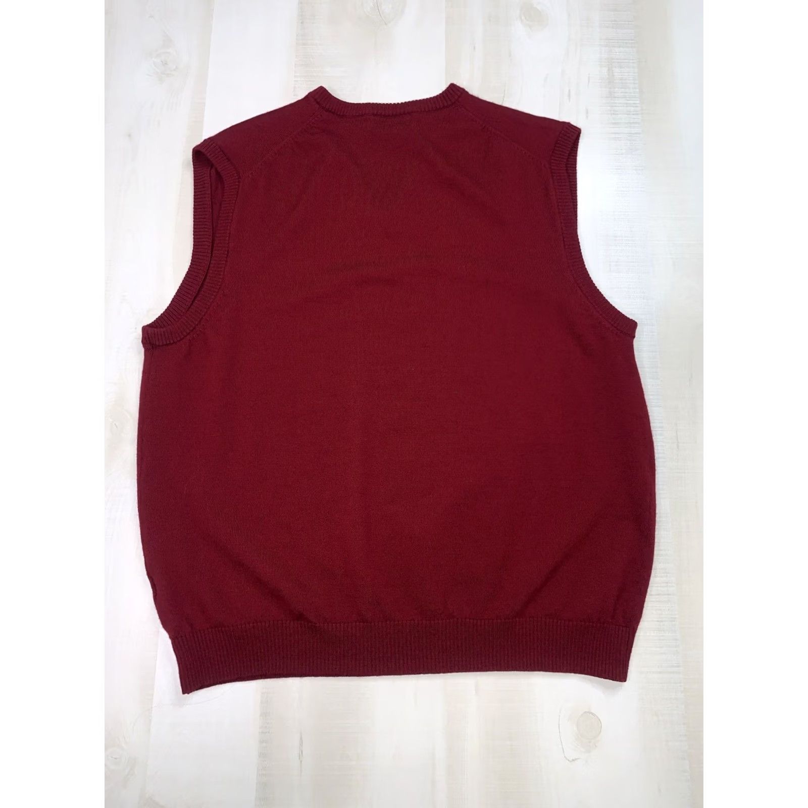 Pronto Uomo VINTAGE Pronto Uomo Extra Fine Merino Wool V Neck Sweater Vest Men’s Knit Vest XL Red Solid Tight-Knit Sleeveless Woolen/Knitted Vest Men’s Navy? Size US XL / EU 56 / 4 - 4 Thumbnail