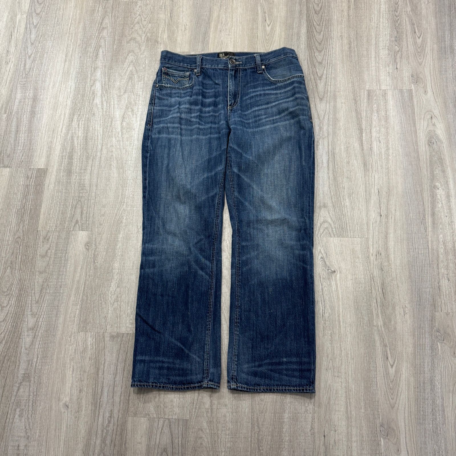 BKE BKE Welder Jeans Men's 34S (Fits 34x29) Blue Denim Cotton Size US 34 / EU 50 - 1 Thumbnail