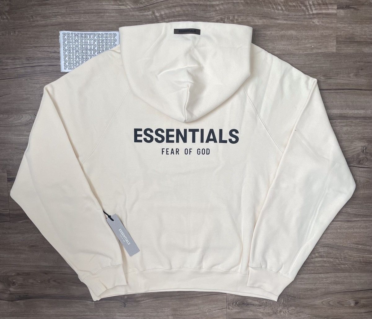 Essentials × Fear of God × Streetwear Fear of God Essentials Hoodie Cream SS21 size M Grailed