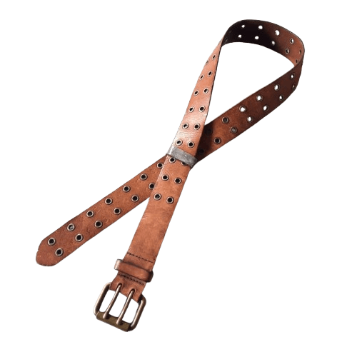 14Th Addiction Vintage Gap Solid Brass Made In Usa Punk Leather Belt in Brown, Men’s