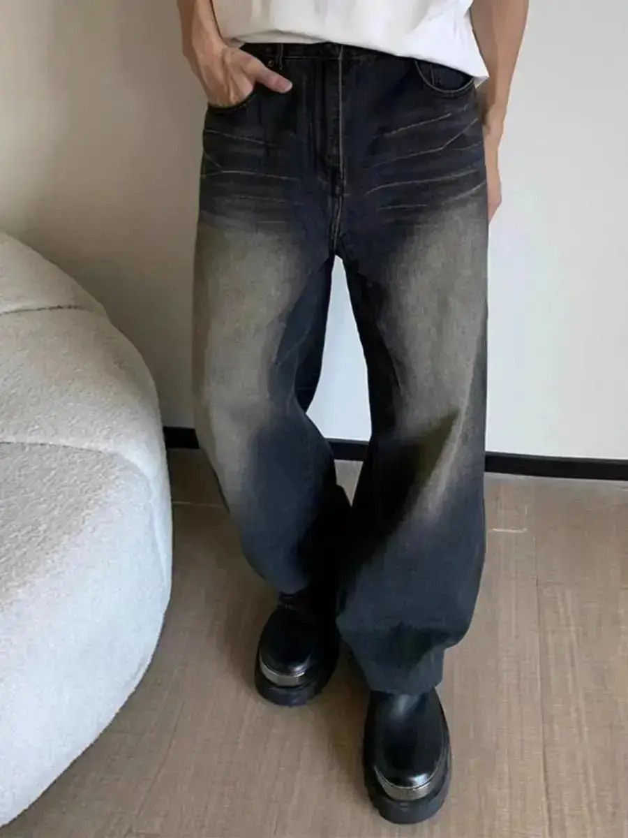 Japanese Brand baggy casual washed ripple wide-leg denim trousers Size US 30 / EU 46 - 5 Thumbnail