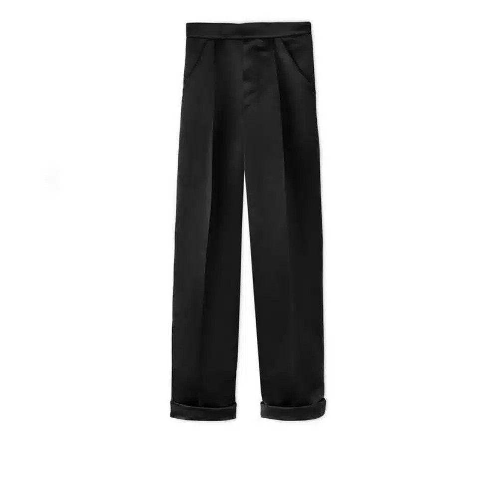Tom Ford o1loc1c0526 PAW281 Silk Duchesse Boyfriend Cut Pant in Black Size 25" / US 0 / IT 36 - 1 Thumbnail