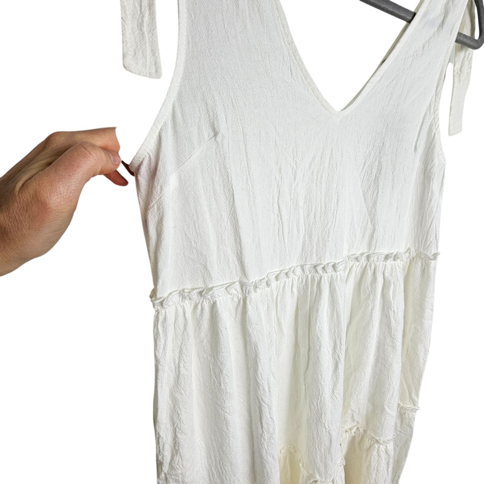 Anthropologie Anthropologie Dress M White Tiered Summer Cottage Romance Size M / US 6-8 / IT 42-44 - 5 Thumbnail