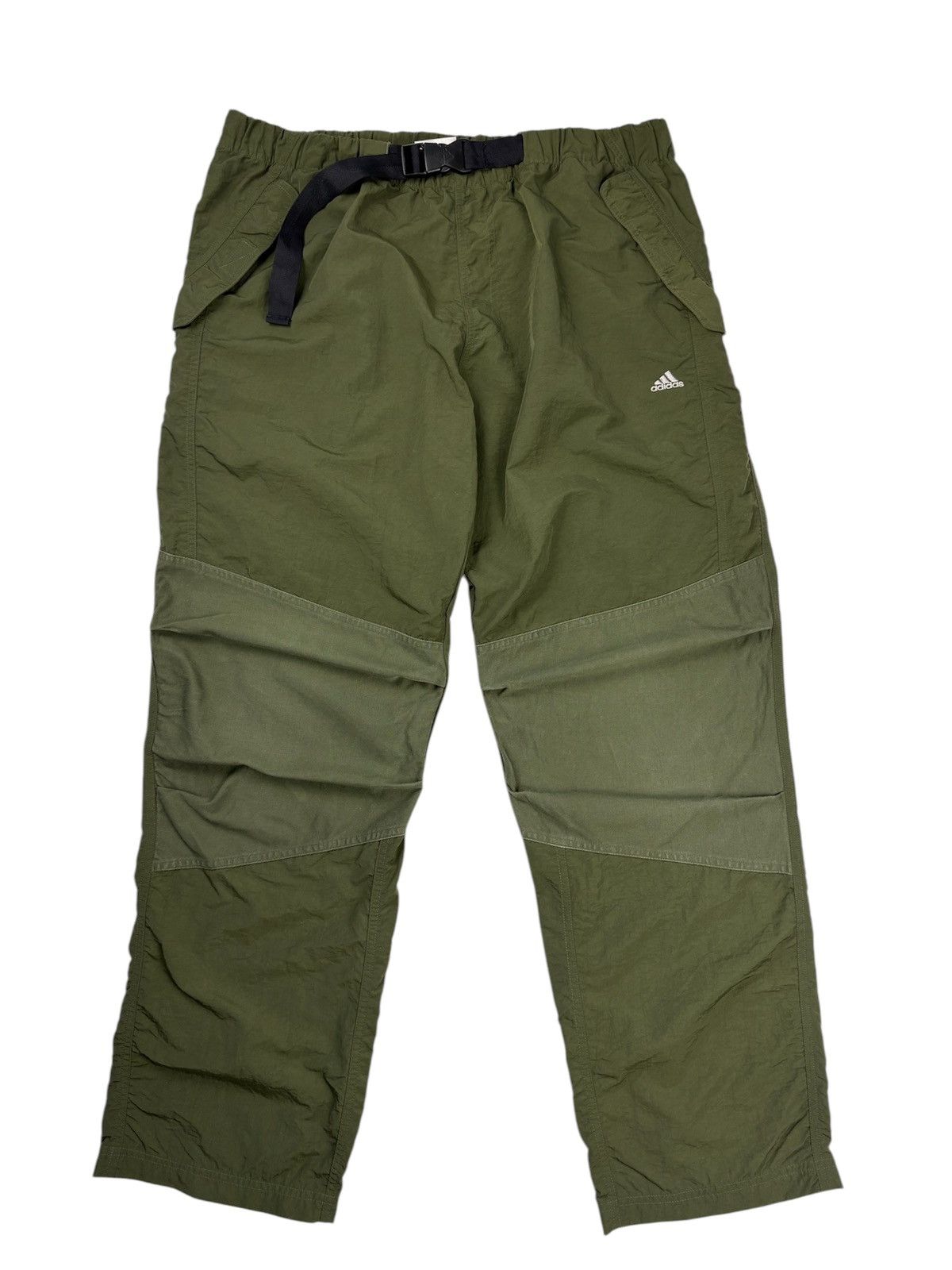 Adidas × Vintage ADIDAS 2000 Y2K KHAKI BELTED NYLON TRACK PANTS SIZE M Size US 28 / EU 44 - 1 Thumbnail