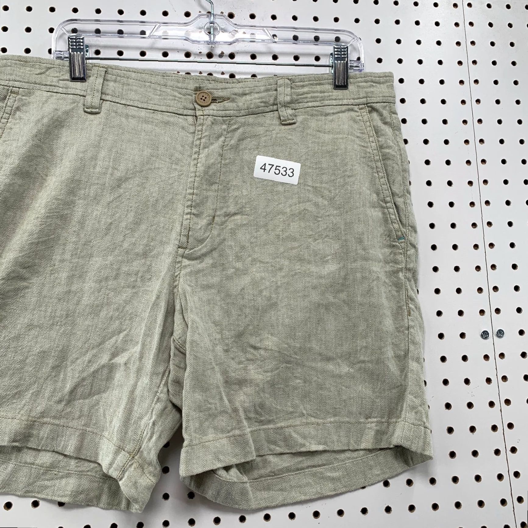 Tommy Bahama Tommy Bahama Linen Blend Chino Shorts Mens 34x7 Gray Herringbone Beach Casual Size US 34 / EU 50 - 5 Thumbnail