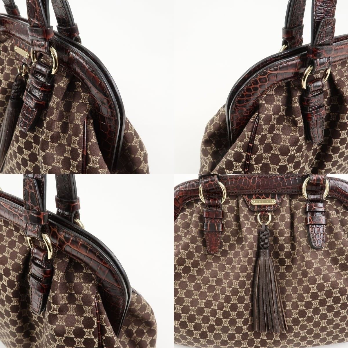 Celine Celine Macadam Triomphe Coated Canvas Shoulder Bag Brown Size ONE SIZE - 6 Thumbnail