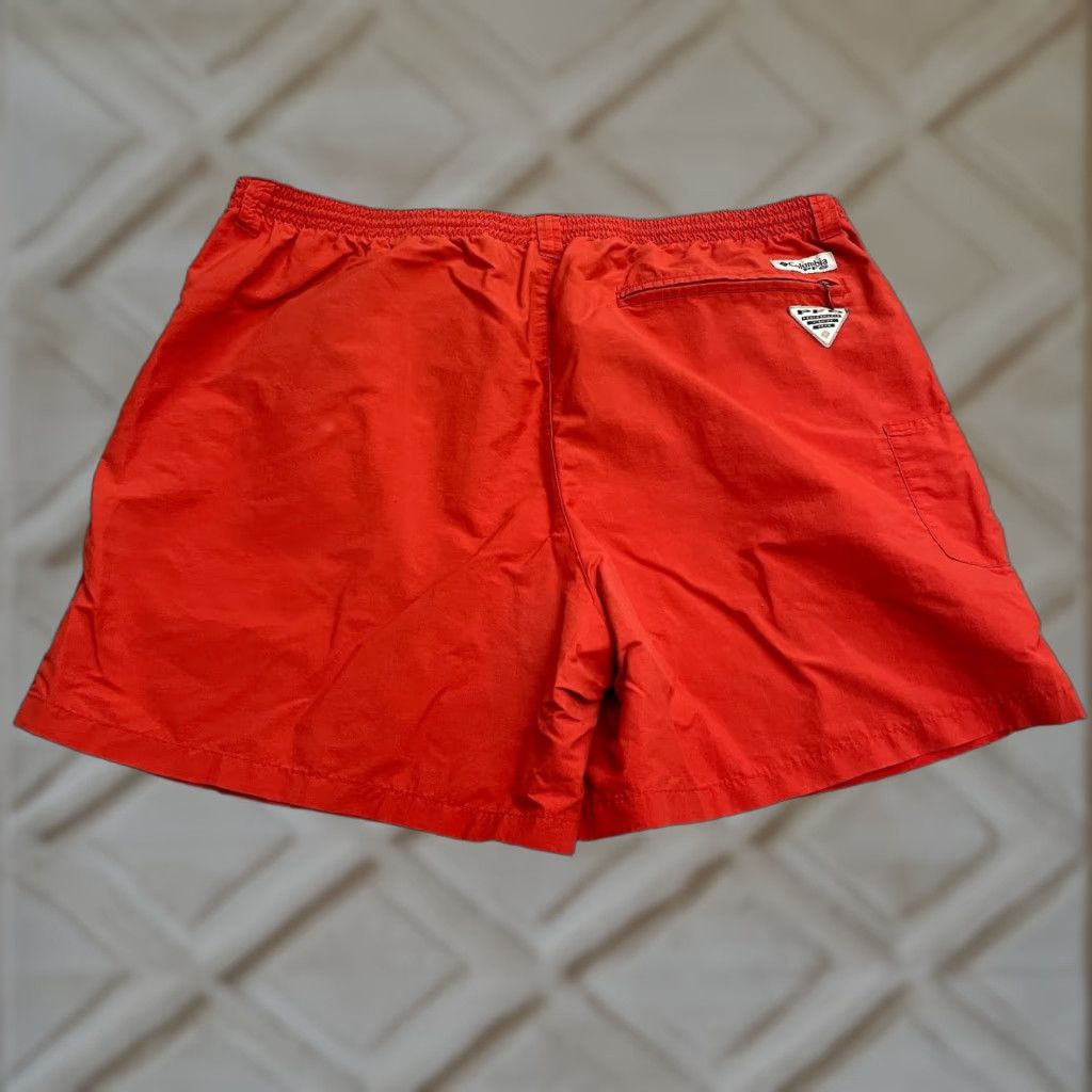 Vintage Columbia Shorts Mens XXL Red Water Trunks Elastic Waist Swim PFG Omni Shade Size US 39 - 1 Thumbnail