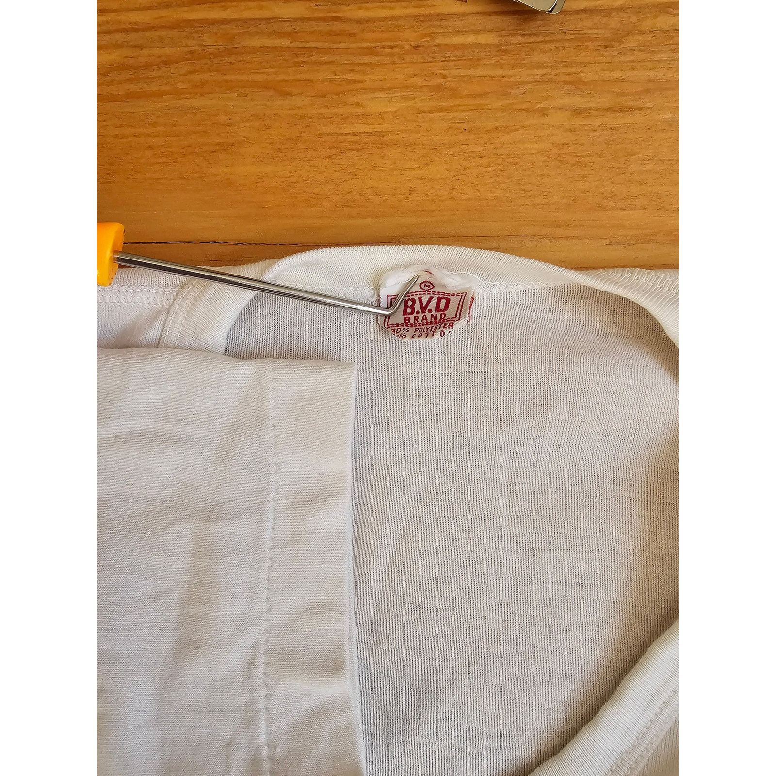 Other BVD White Blank Plain Ivory Color T-shirt Sz S 50s/60s Size US S / EU 44-46 / 1 - 3 Thumbnail