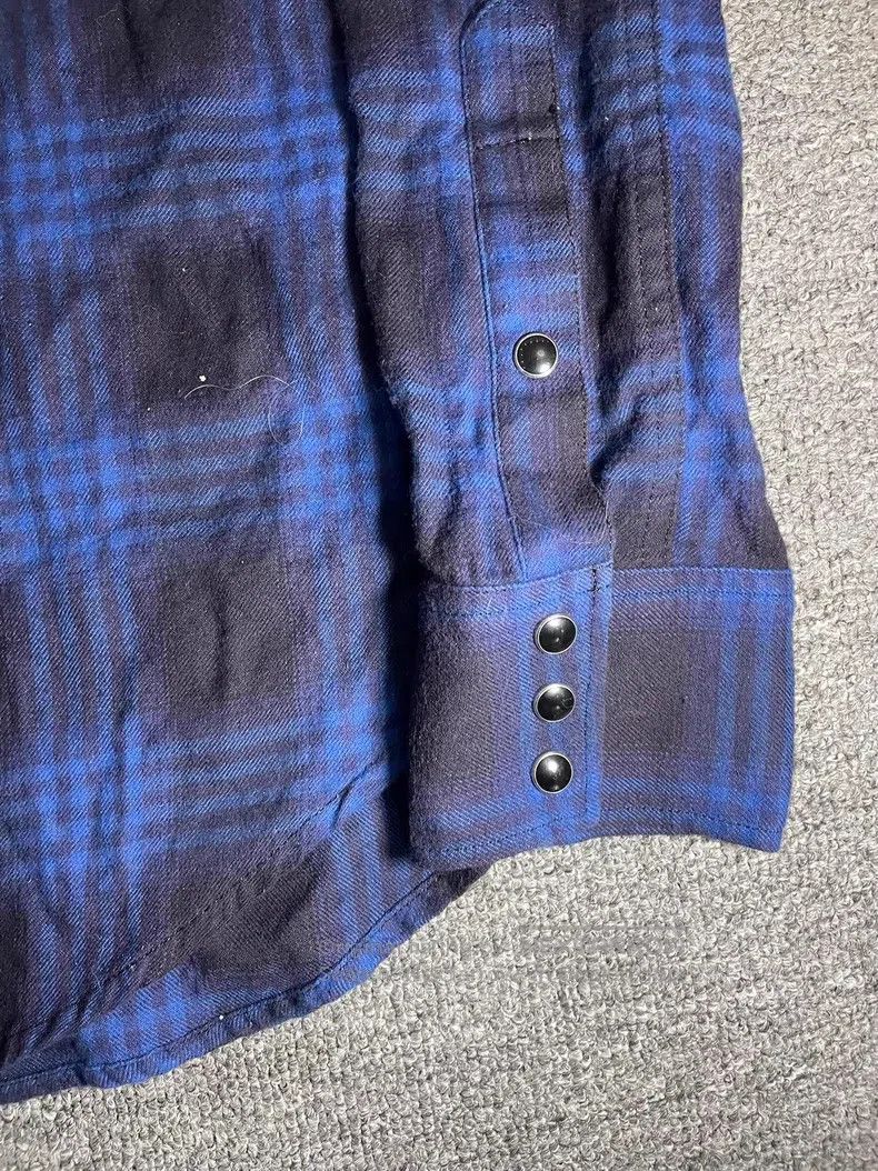 Saint Laurent Paris Saint Laurent Paris Cat Eye Button Blue and Black Plaid Sh Size US XL / EU 56 / 4 - 3 Thumbnail