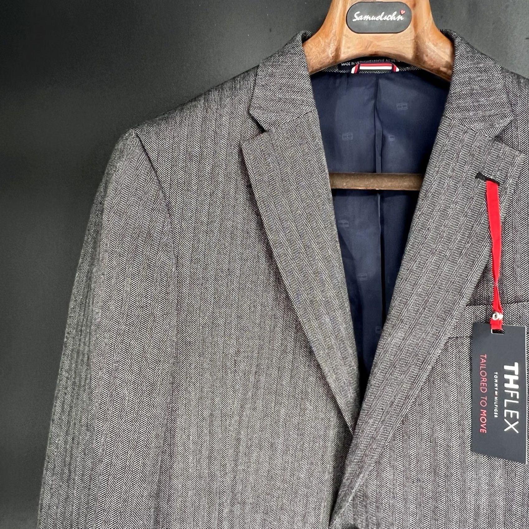 Tommy Hilfiger Tommy Hilfiger Mens TH Flex Modern Fit Solid Weave Sport Coat Gray 40L Size US XXS / EU 40 - 3 Thumbnail