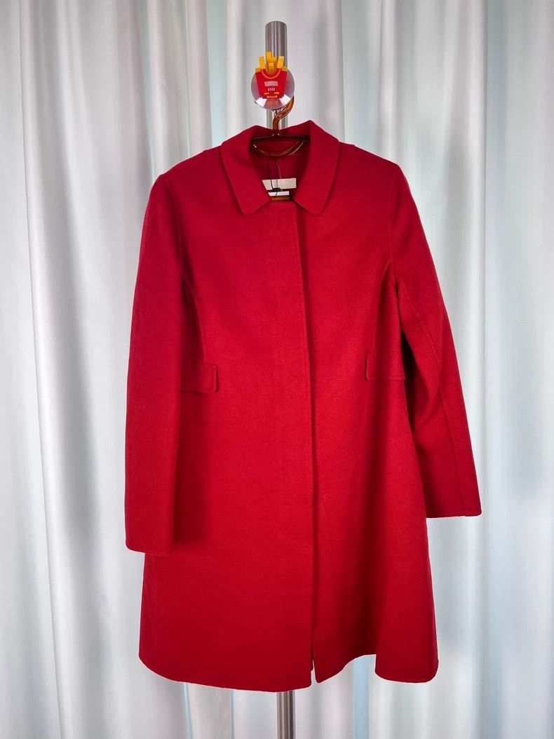 Max Mara Red Cashmere Coat Long