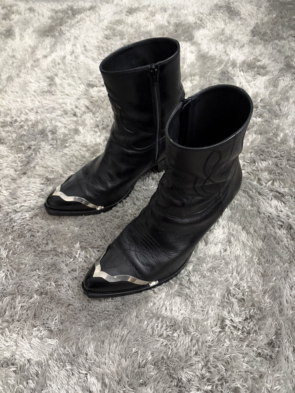 Celine SS22 CELINE METAL TOE WESTERN HEDI BOOTS Size US 10.5 / EU 43-44 - 2 Thumbnail