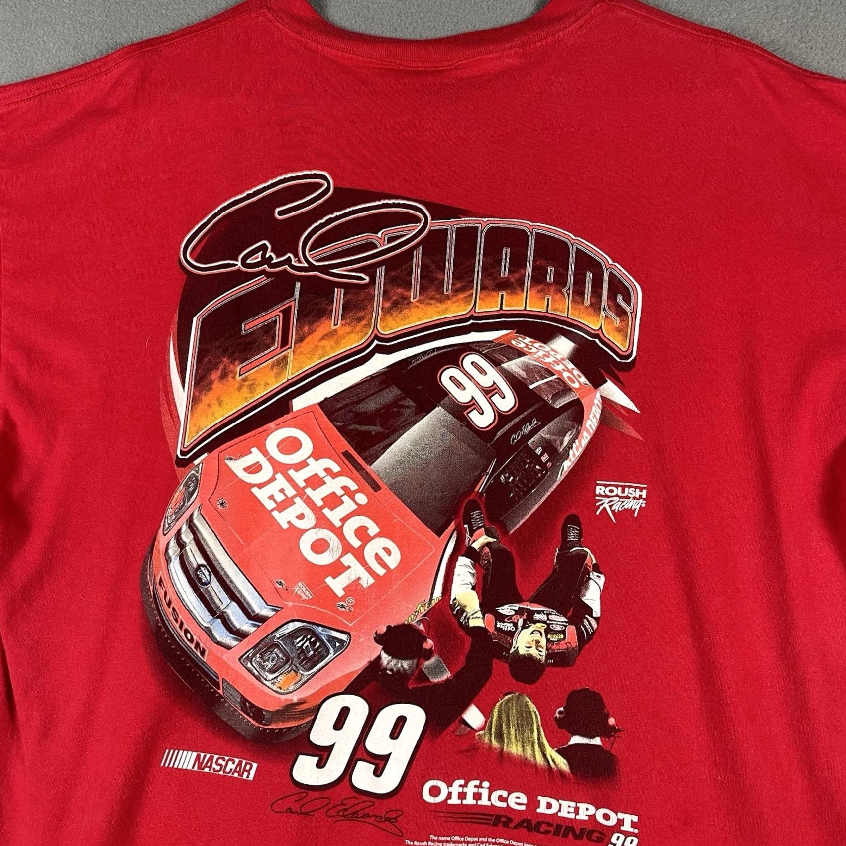 NASCAR Carl Edwards NASCAR Racing Office Depot Red T-Shirt 2XL Double Sided Size US XXL / EU 58 / 5 - 3 Thumbnail