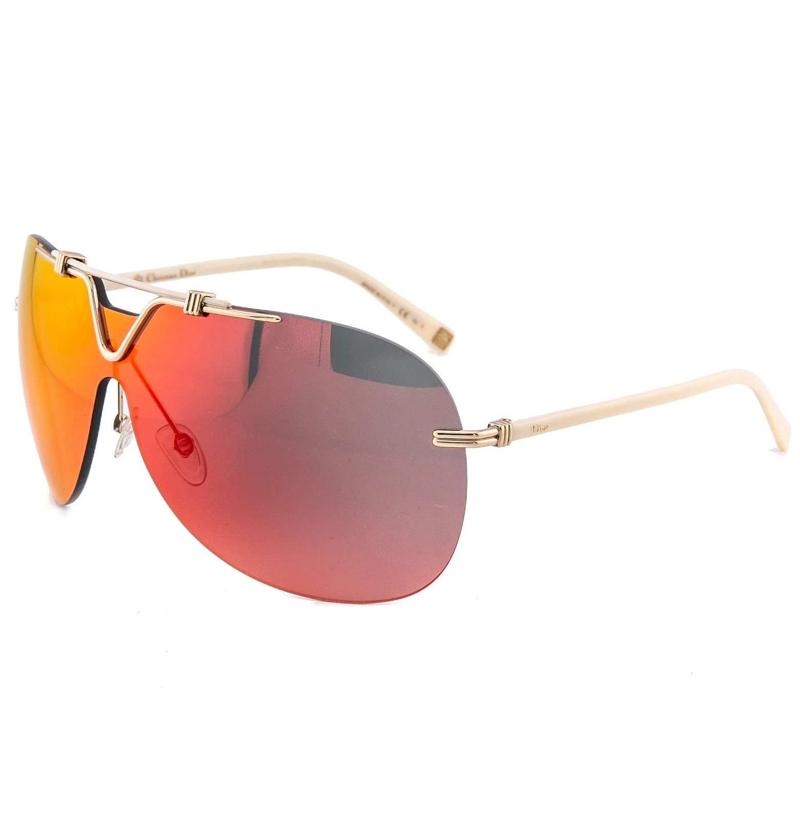Christian Dior Monsieur CHRISTIAN DIOR 57TH Mask Wrap Shield Unisex Sunglasses Ivory Size ONE SIZE - 4 Thumbnail