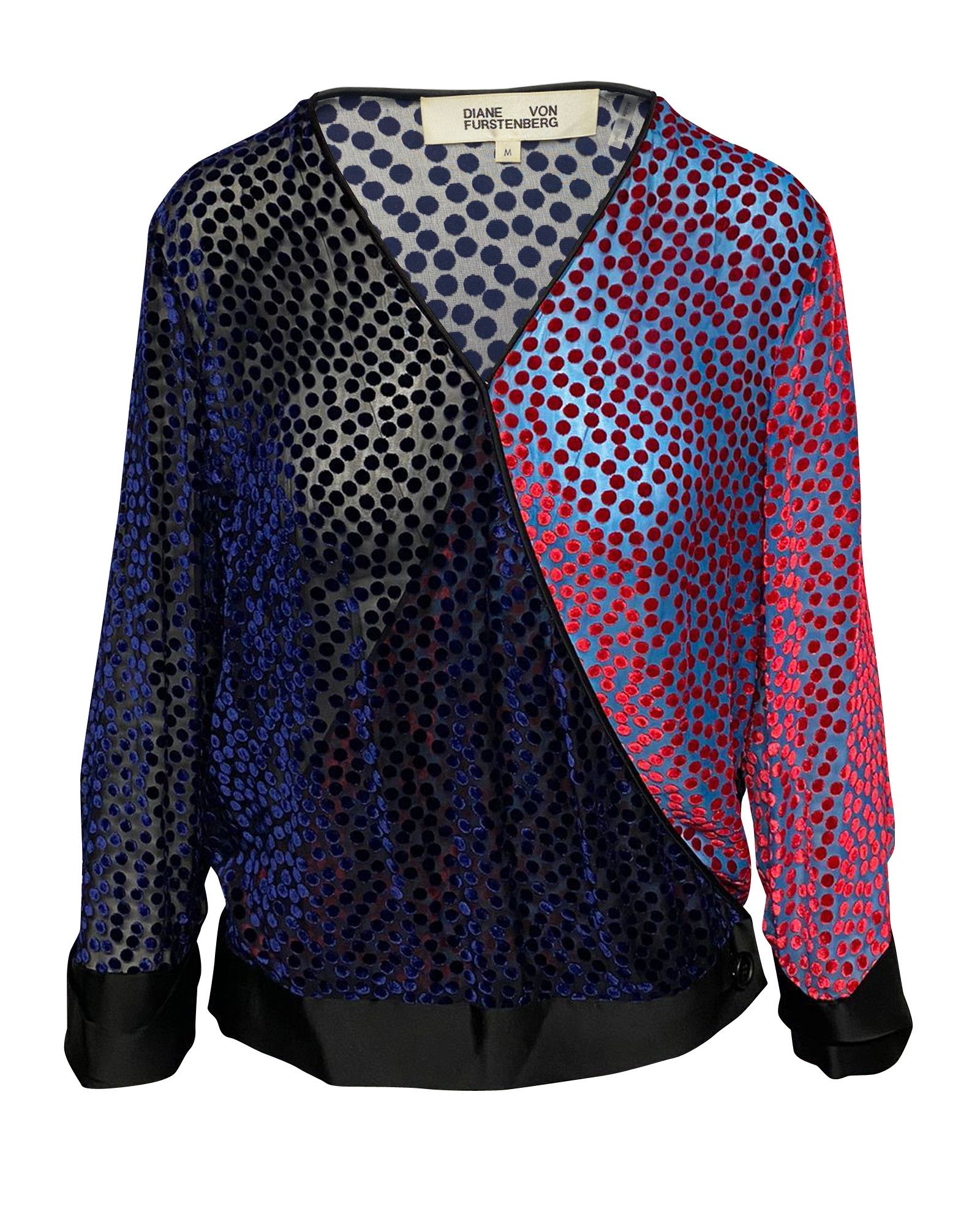 Diane von Furstenberg Diane Von Furstenberg Semi Sheer Blouse in Black Viscose Size XS / US 0-2 / IT 36-38 - 1 Thumbnail
