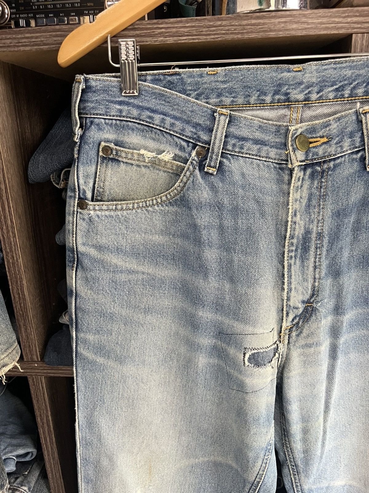 Lee 🔥Vintage Lee Distressed Denim Size US 33 - 7 Thumbnail