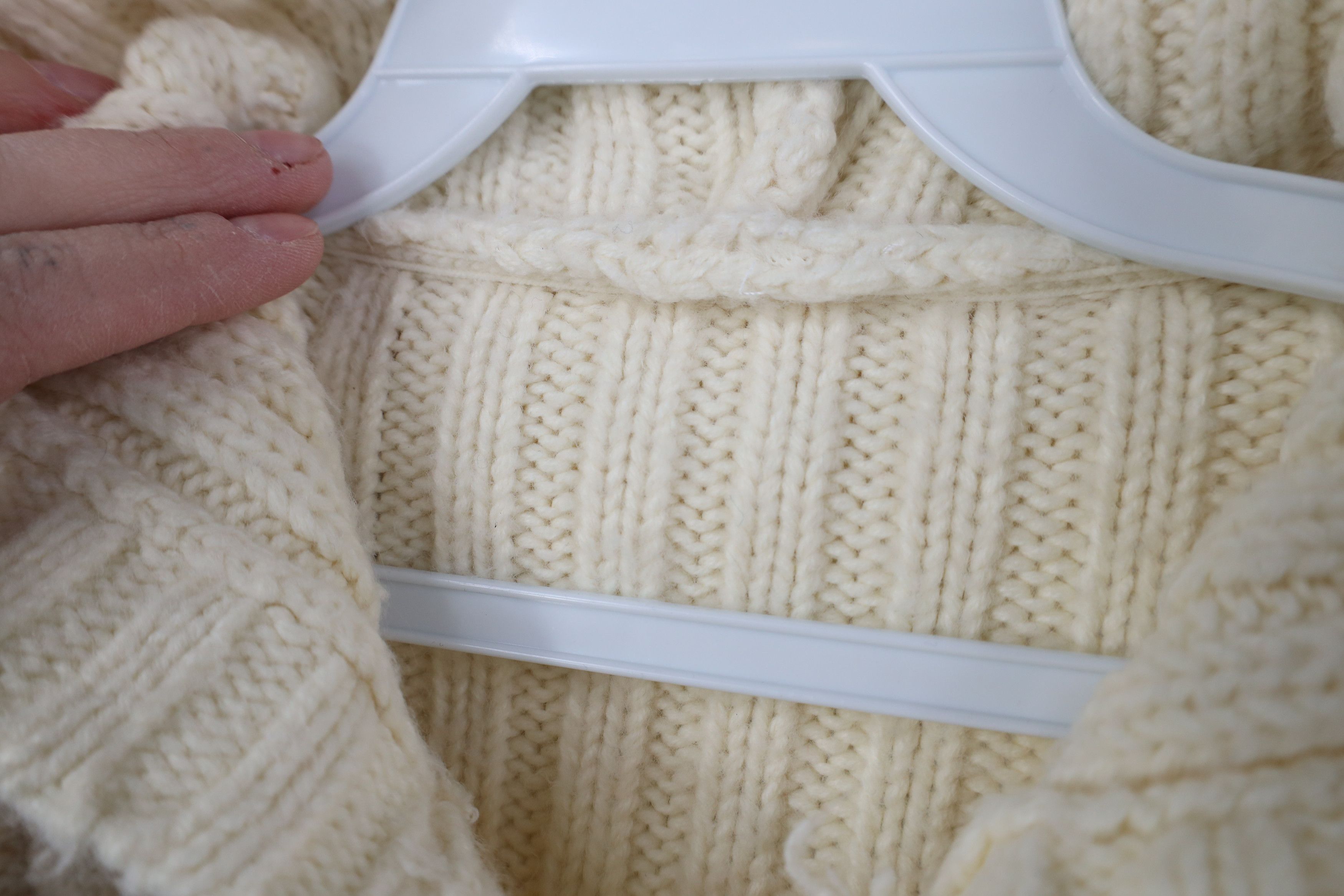 Vintage Vintage 90s Y2K Babydoll Cable Knit Fisherman Hooded Sweater Size S / US 4 / IT 40 - 6 Thumbnail