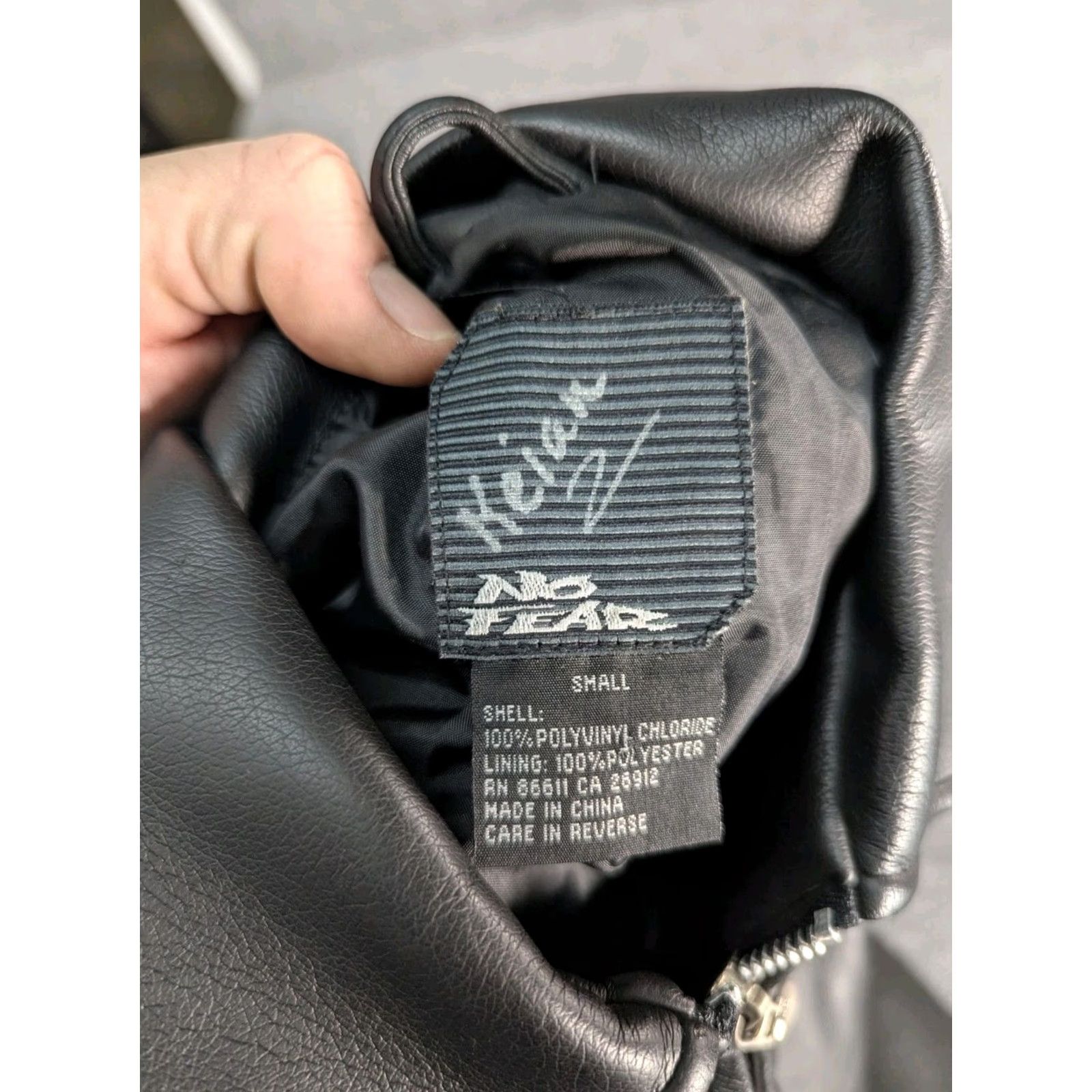 No Fear VINTAGE No Fear Faux Leather Jacket Men’s S Black 90s Patch Zip Logo Size US S / EU 44-46 / 1 - 4 Thumbnail